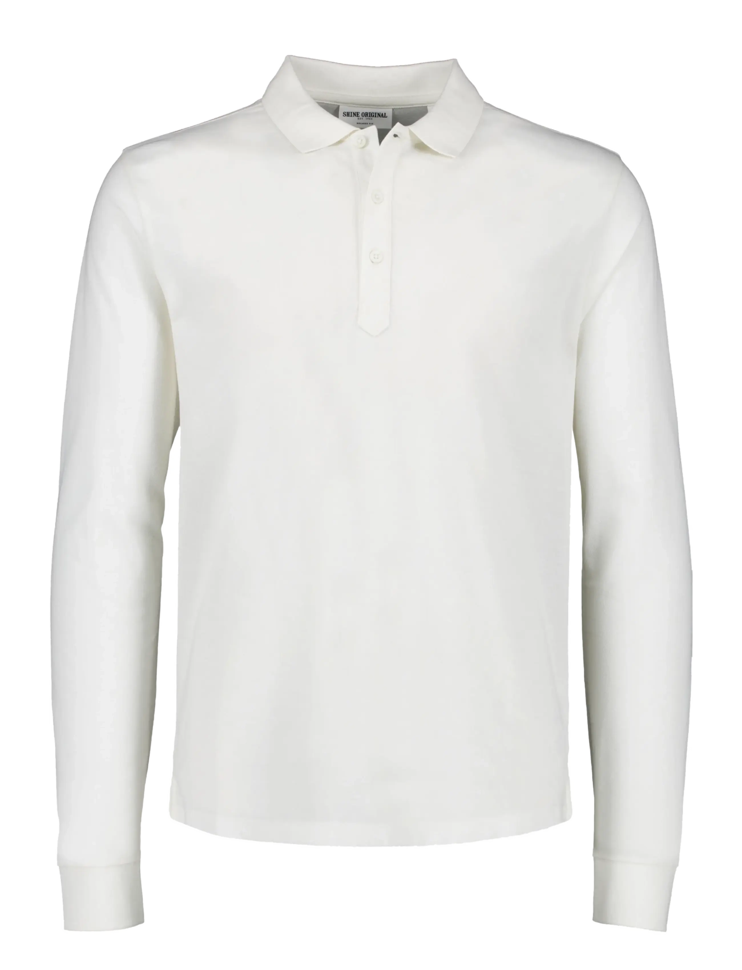 SHINE ORIGINAL Lange Ärmel Polo Weiß - L - Herren