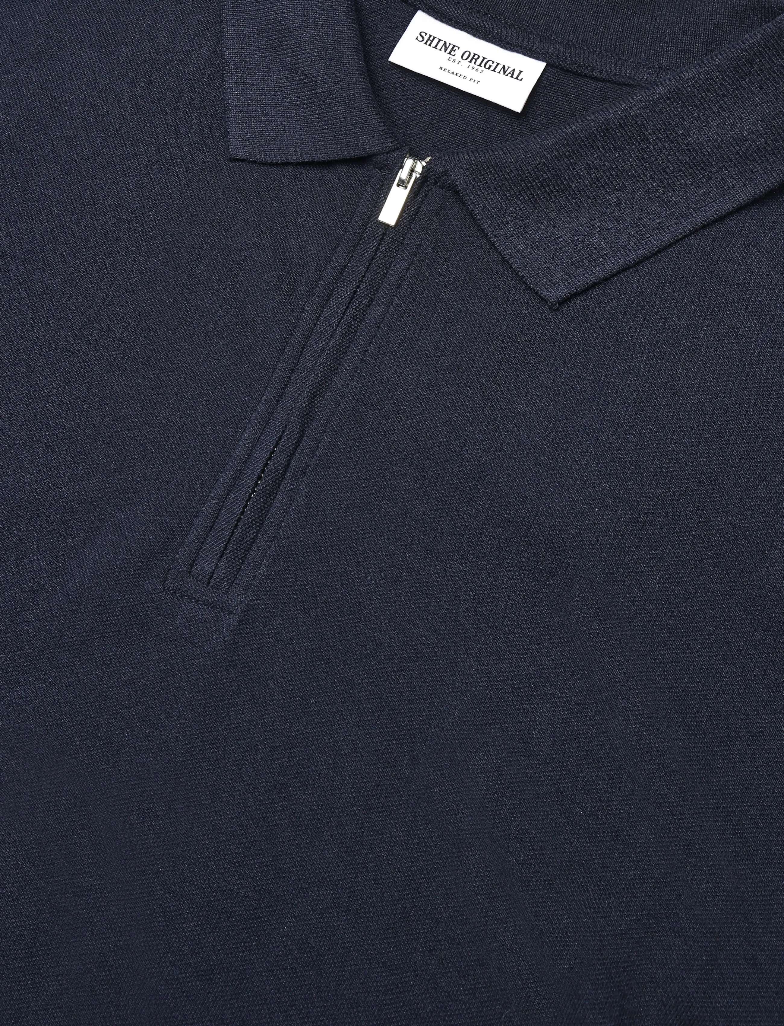 Shine Original - Polo pique w?. zip - laveste priser - navy - 2