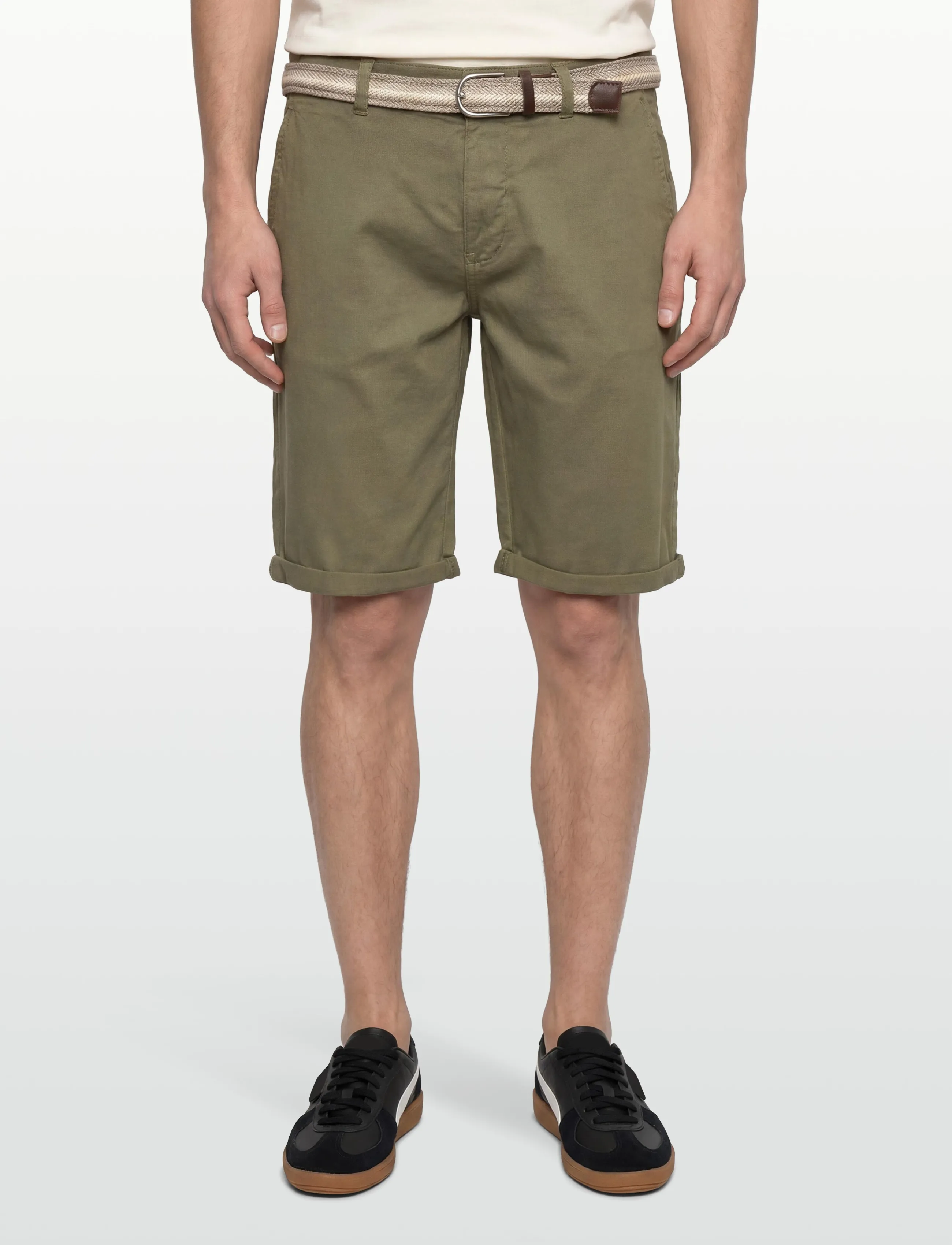 Shine Original - Superflex chino shorts w?. belt - chinos shorts - army - 3