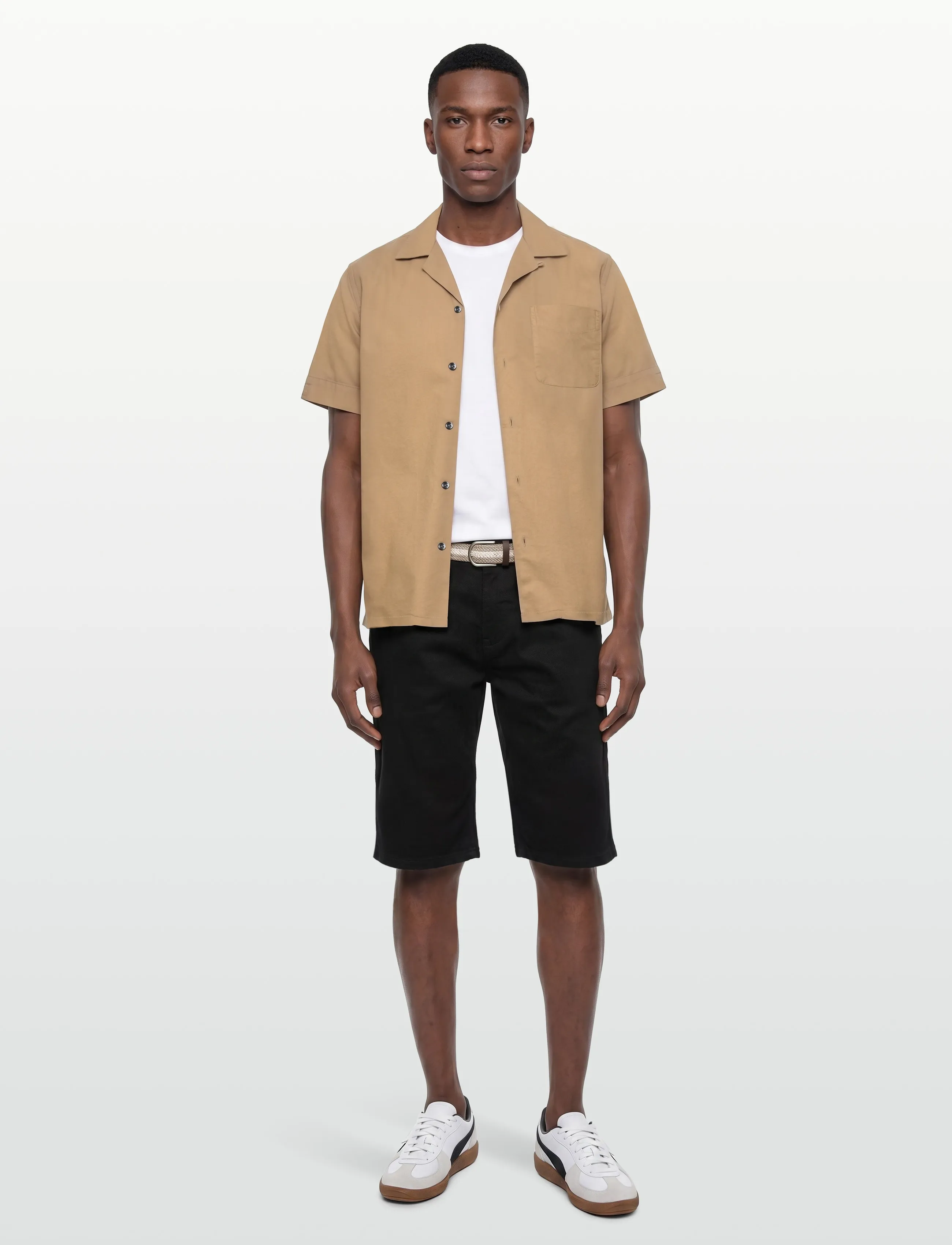 Shine Original - Superflex chino shorts w?. belt - chinos shorts - black - 0