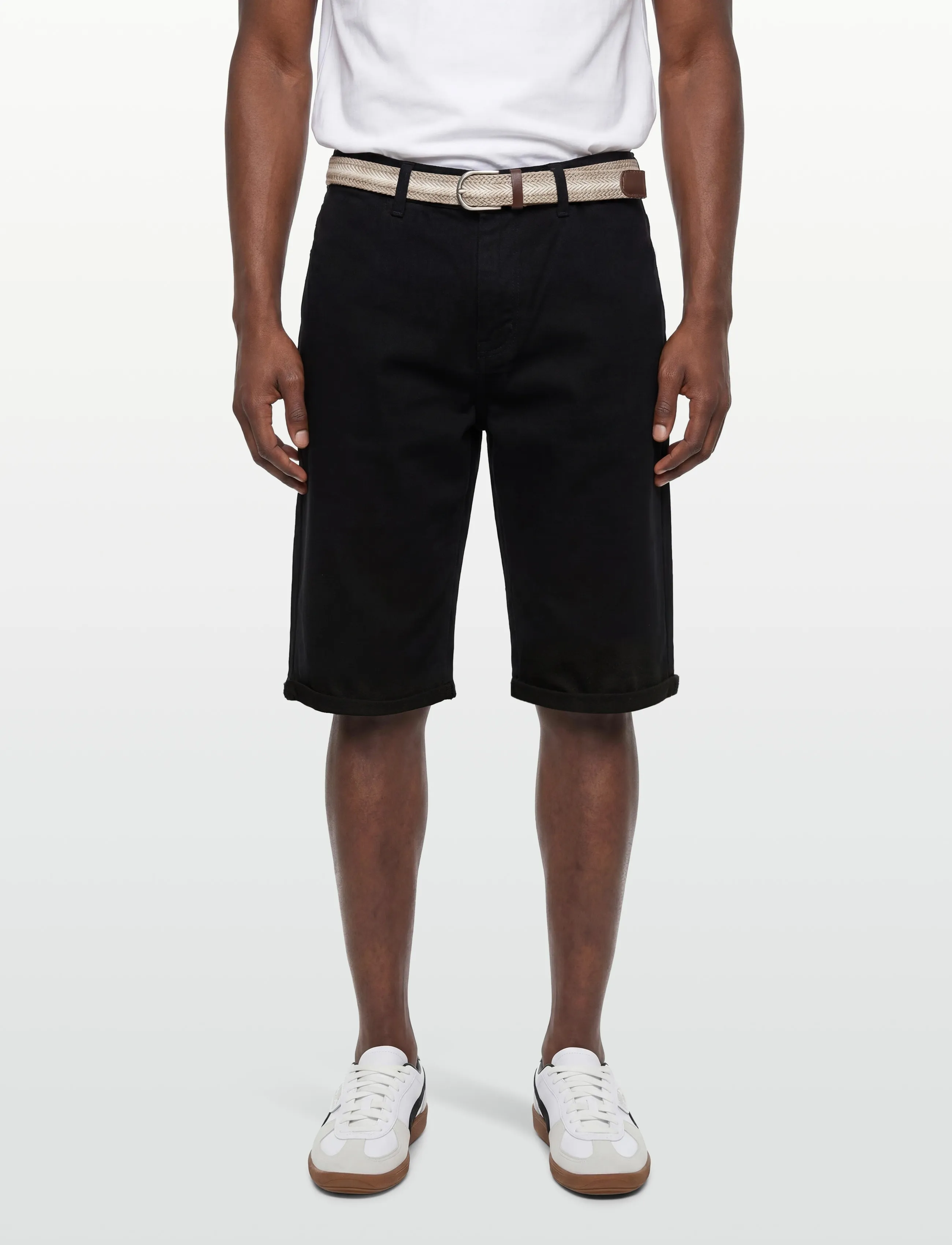 Shine Original - Superflex chino shorts w?. belt - chinos shorts - black - 3