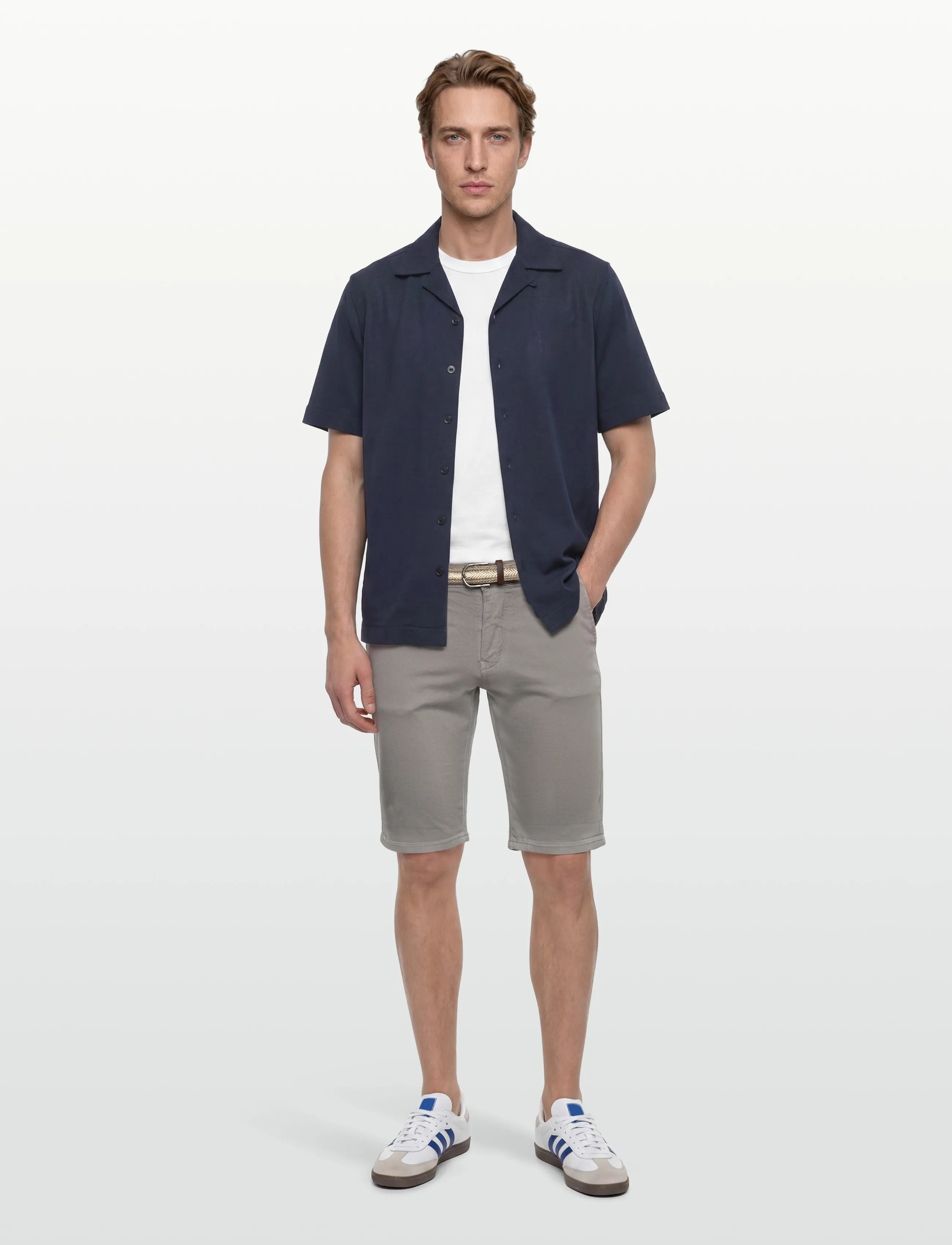 Shine Original - Superflex chino shorts w?. belt - chinos shorts - grey - 0