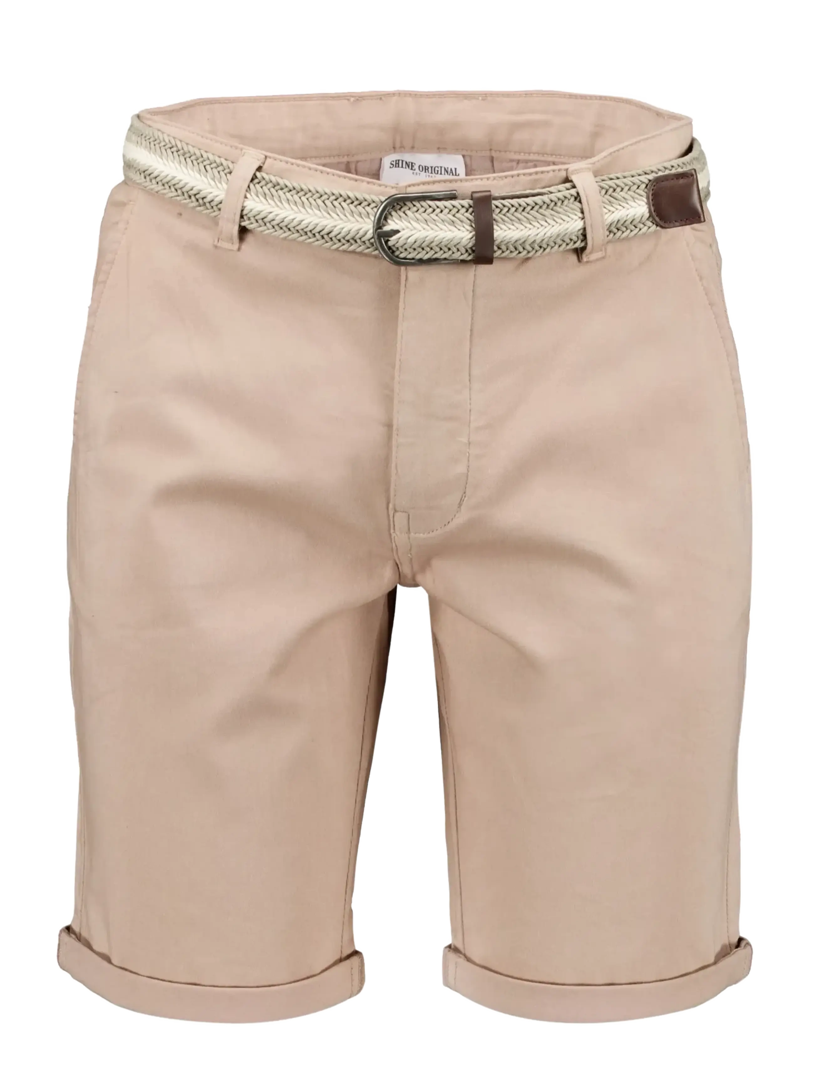 Shine Original Superflex chino shorts w?. belt - Shorts - MID SAND / beige