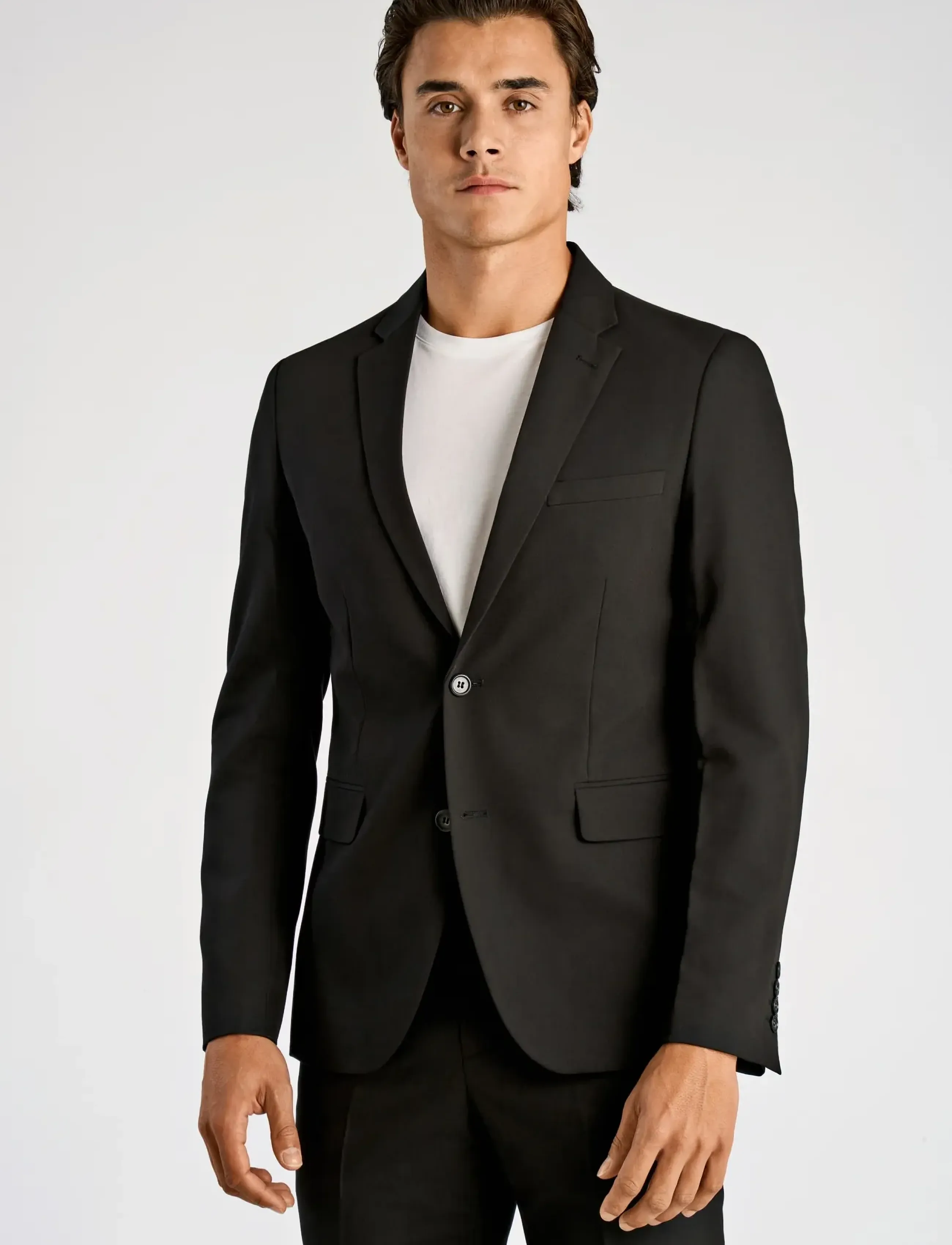 Shine Original - Plain mens suit - normal lenght - dobbeltradede jakkesæt - black - 5