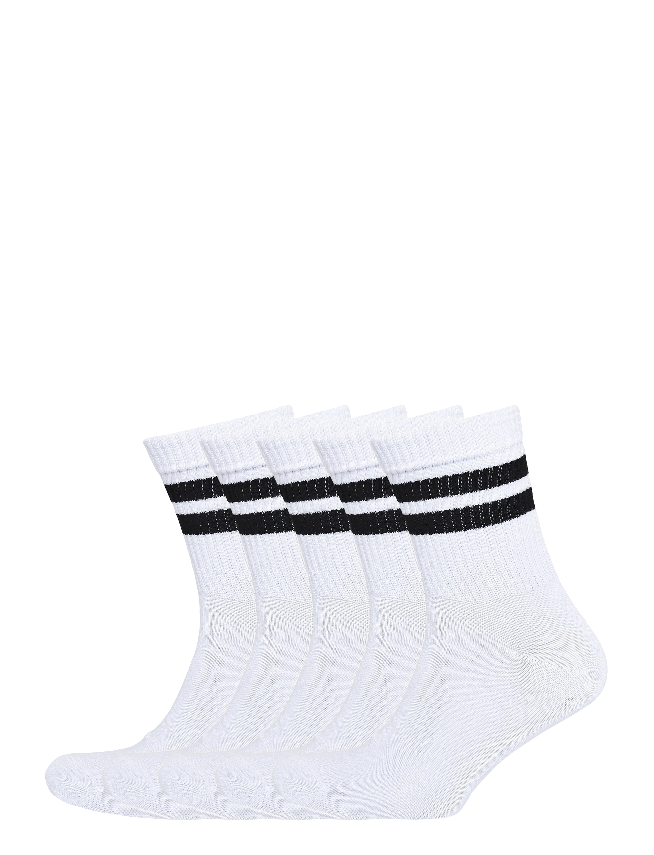 Shine Original Tennis sock with stripes 5 pack - Underwear - WHITE STRIPE / white
