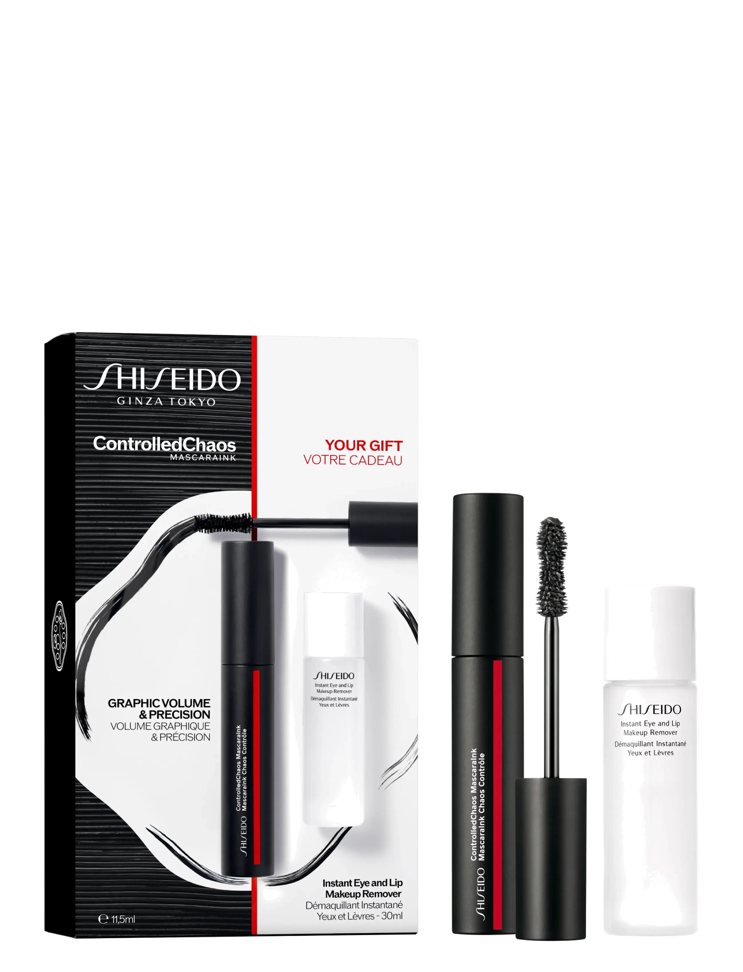 Shiseido - Gift Set Controlled Chaos Mascara + Instant Eye & Lip Makeup Remover - giftset - clear - 2