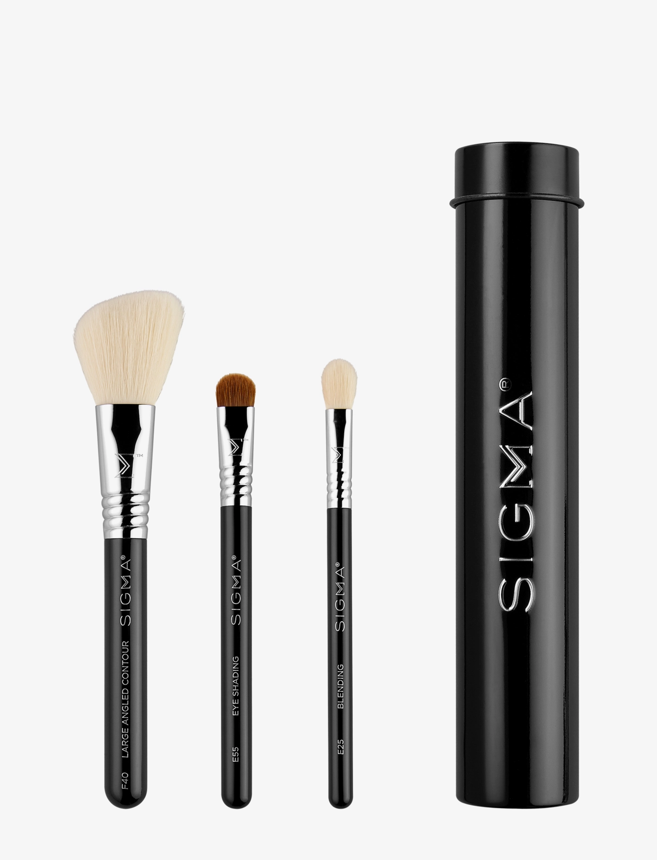 SIGMA Beauty Essential Trio Brush Set Black, 91.1 g, Multi/patterned, Makeup-Redskaber > Børstesæt, Dame