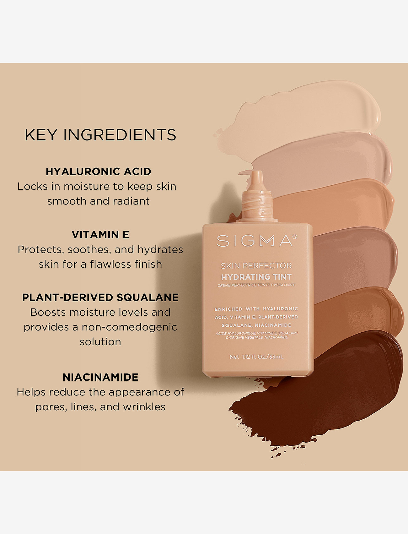 SIGMA Beauty - Skin Perfector Hydrating Tint - 1 - makeup - fair ivory - 2