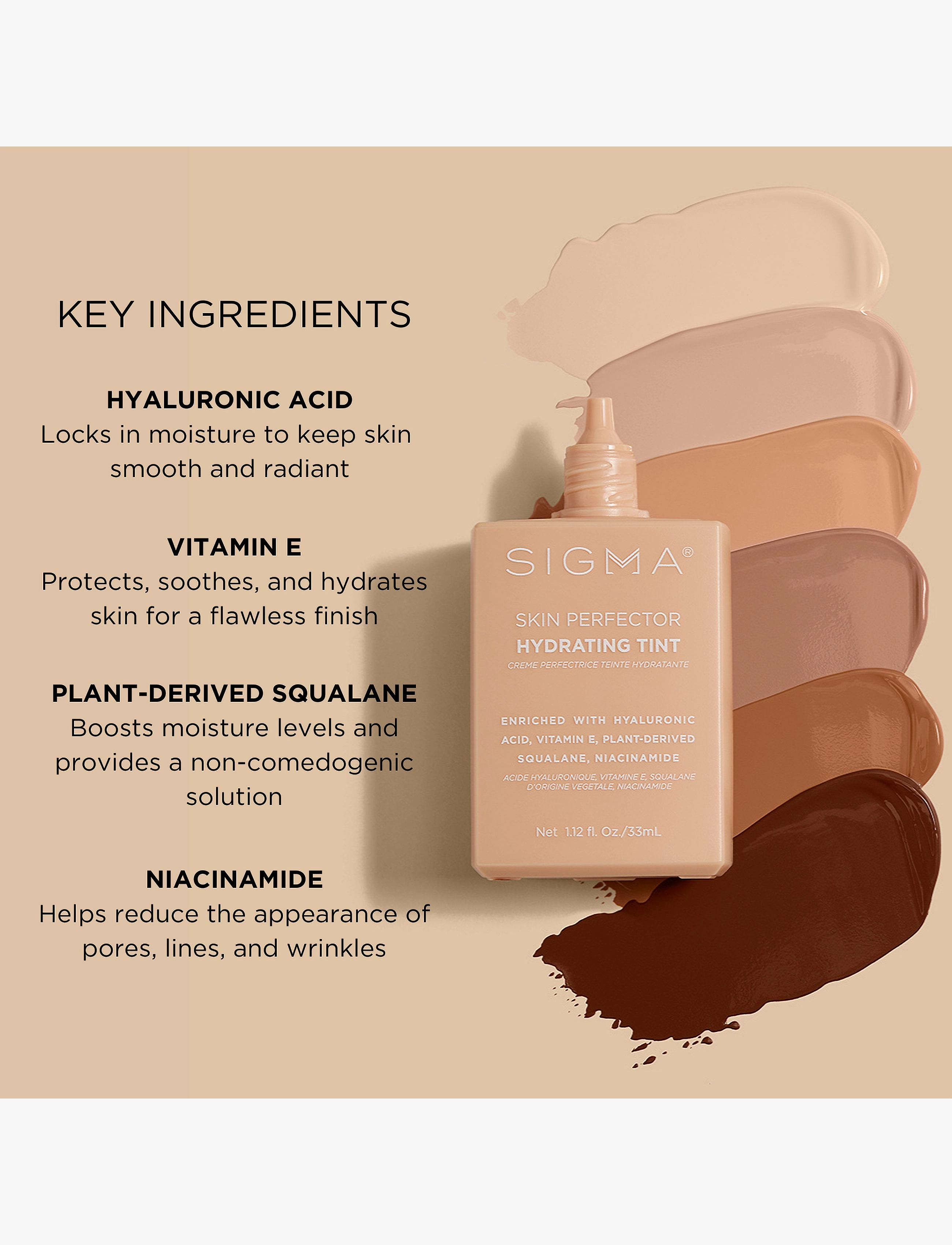 SIGMA Beauty - Skin Perfector Hydrating Tint - 4 - makeup - medium beige - 2