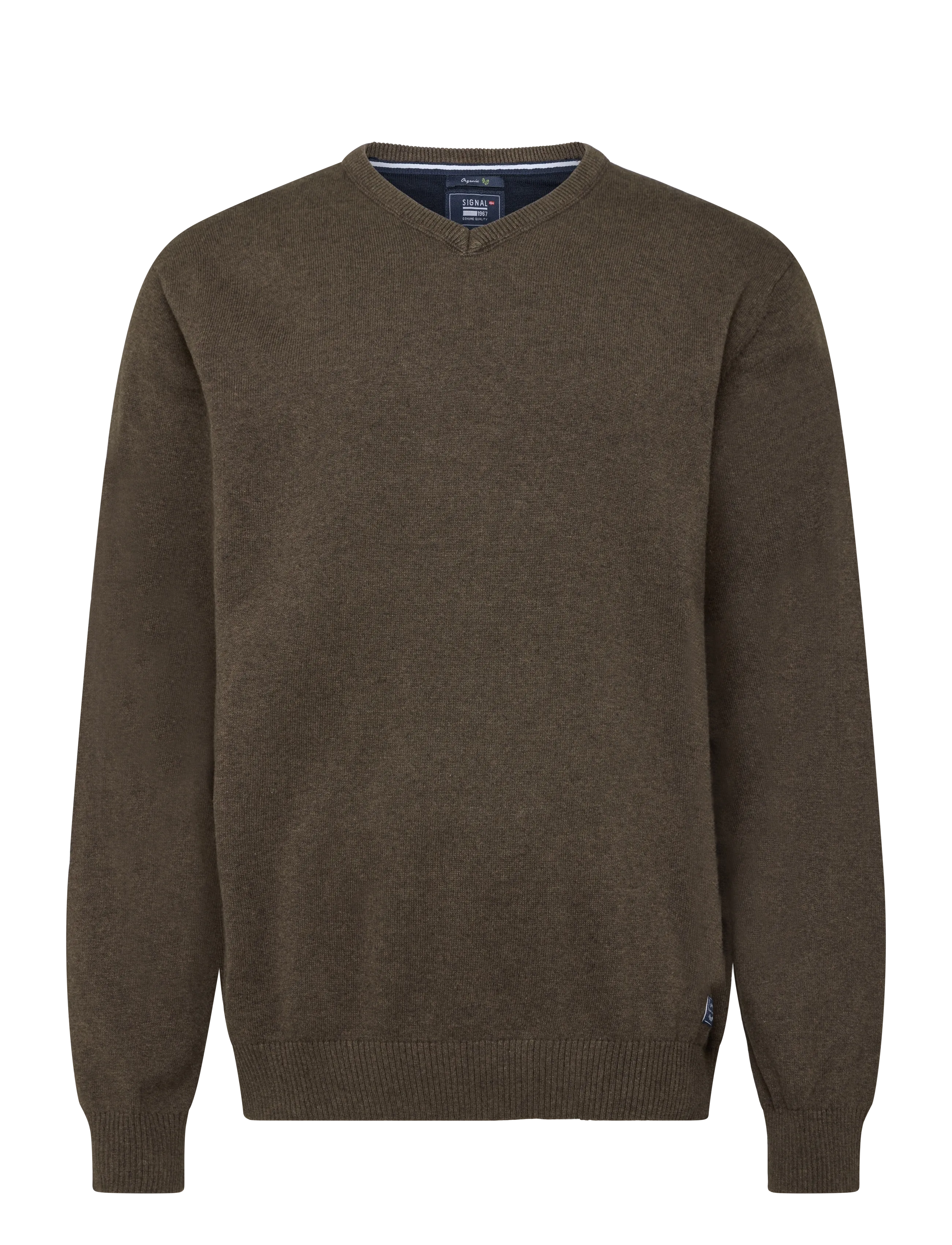 Signal VERNSI V - Strik med v-hals - BROWN LICORICE MEL / brown