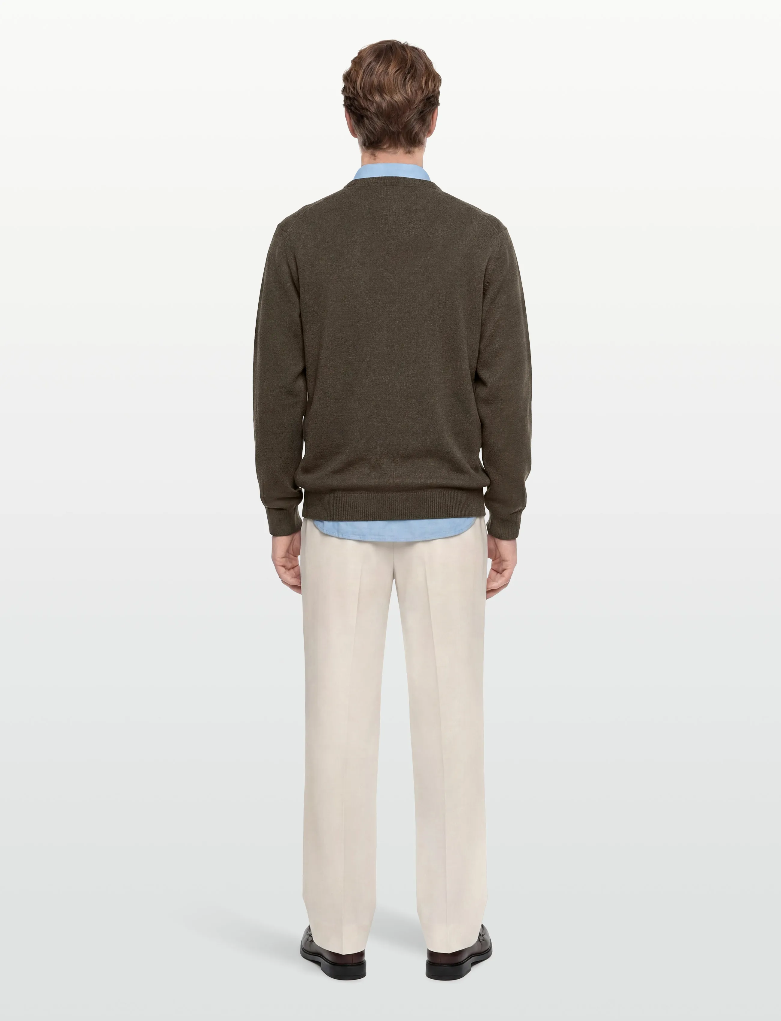 Signal - VERNSI V - knitted v-necks - brown licorice mel - 4