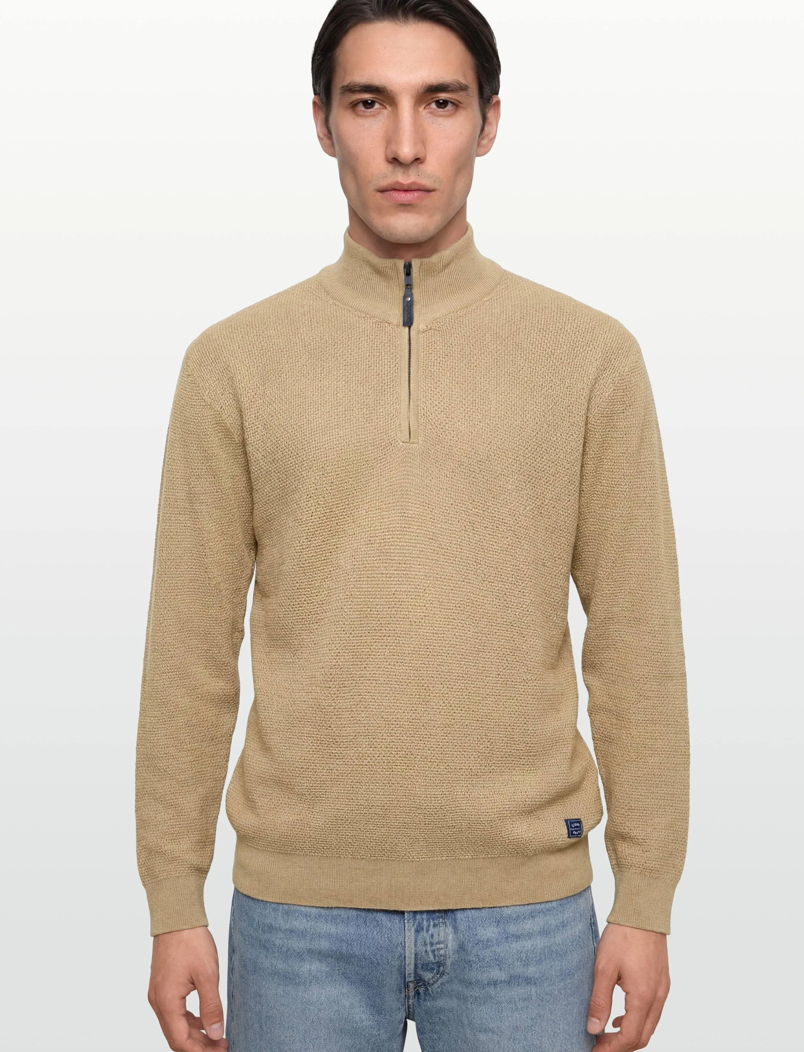Signal - ALI STRUCTURE HALF ZIP - män - camel tint melange - 4