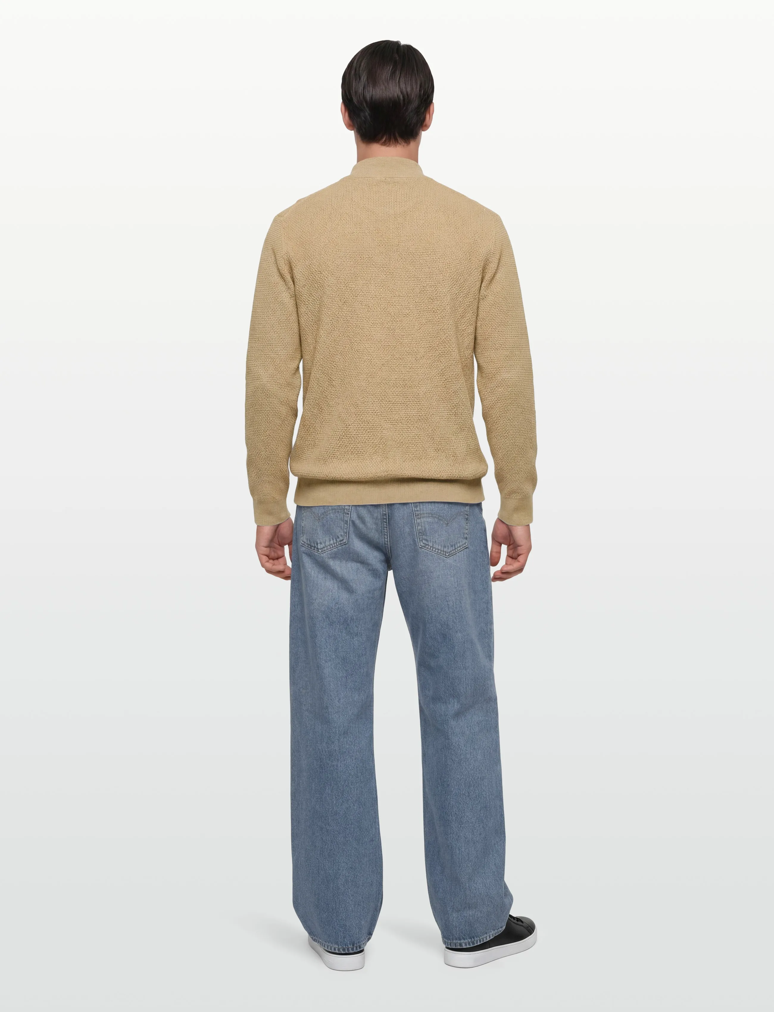 Signal - ALI STRUCTURE HALF ZIP - män - camel tint melange - 5