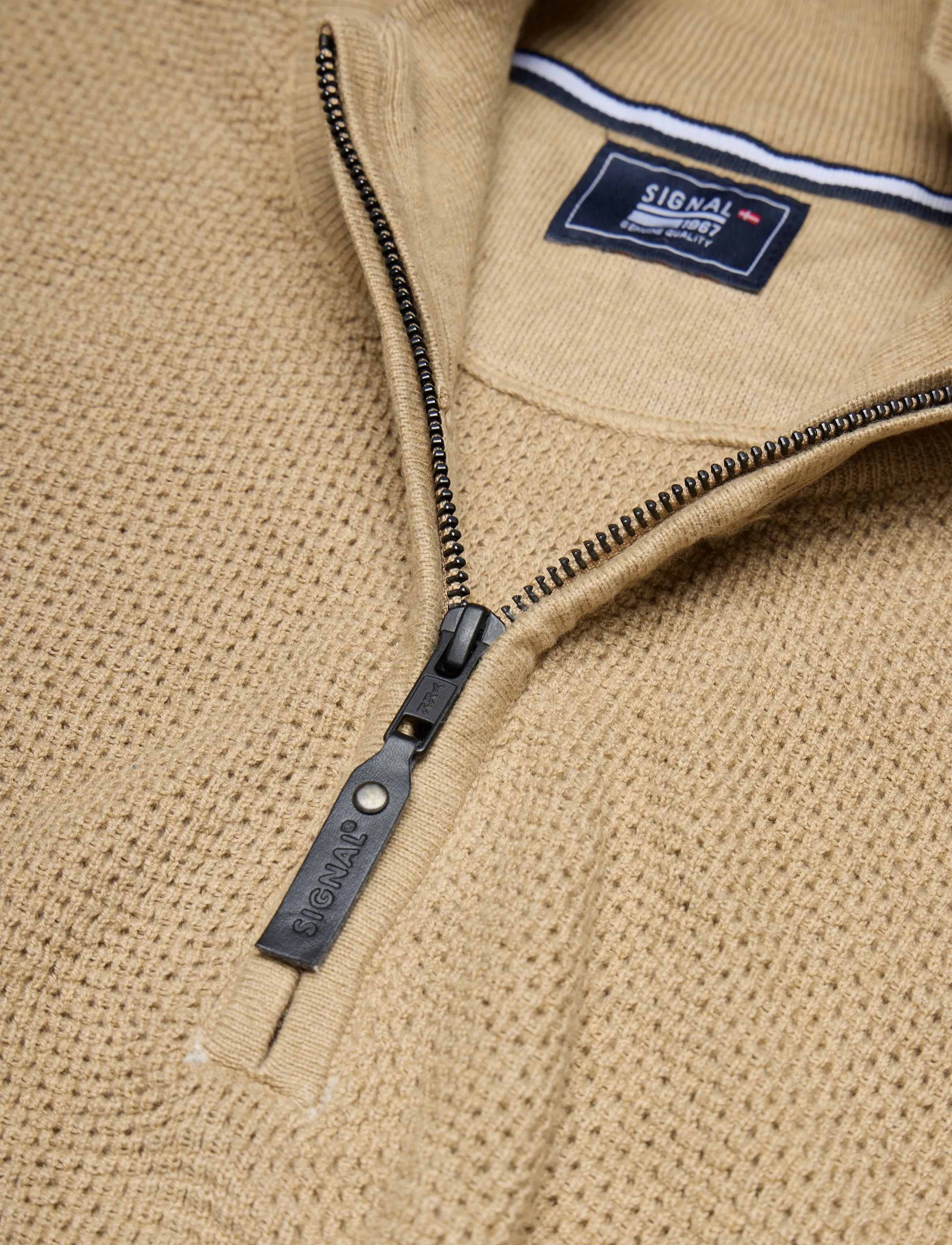 Signal - ALI STRUCTURE HALF ZIP - men - camel tint melange - 2