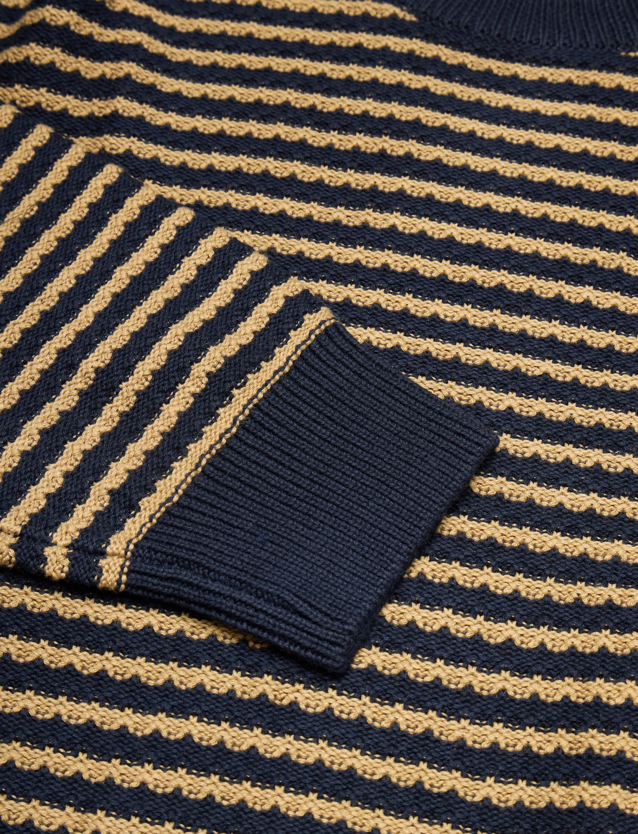 Signal - SINILO STRIPE - strik med rund hals - straw beige - 2