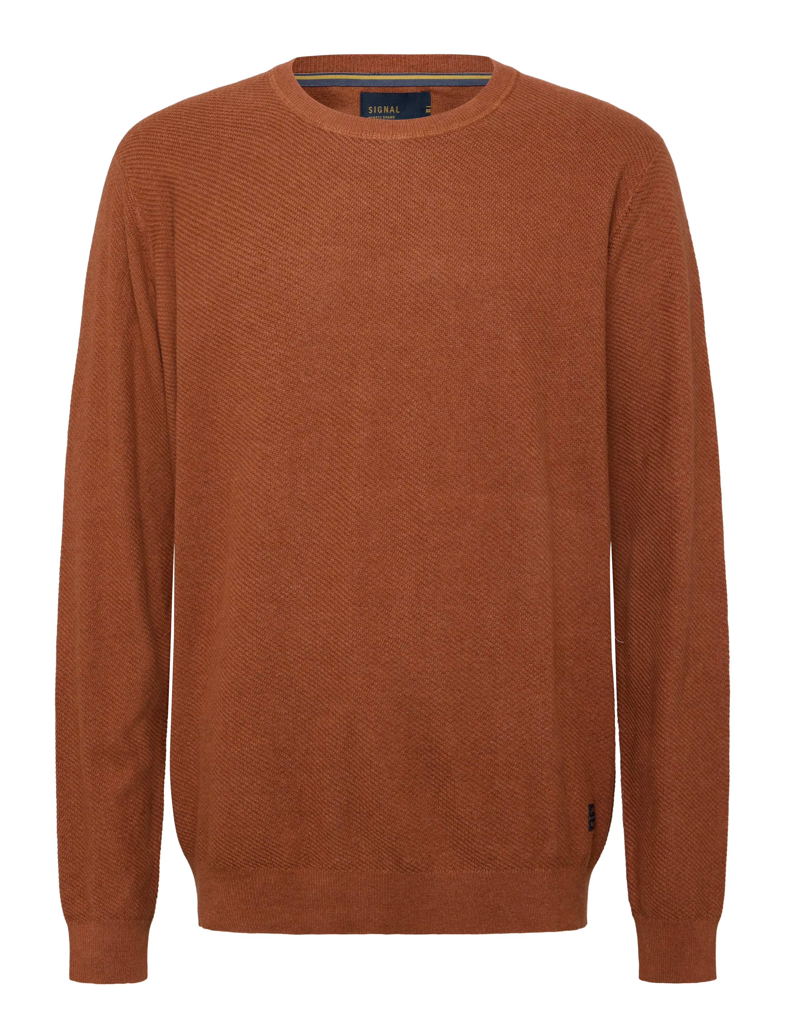 Signal SIKYLER STRUCTURE CREW - Strik - RED HENNA MELANGE / brown
