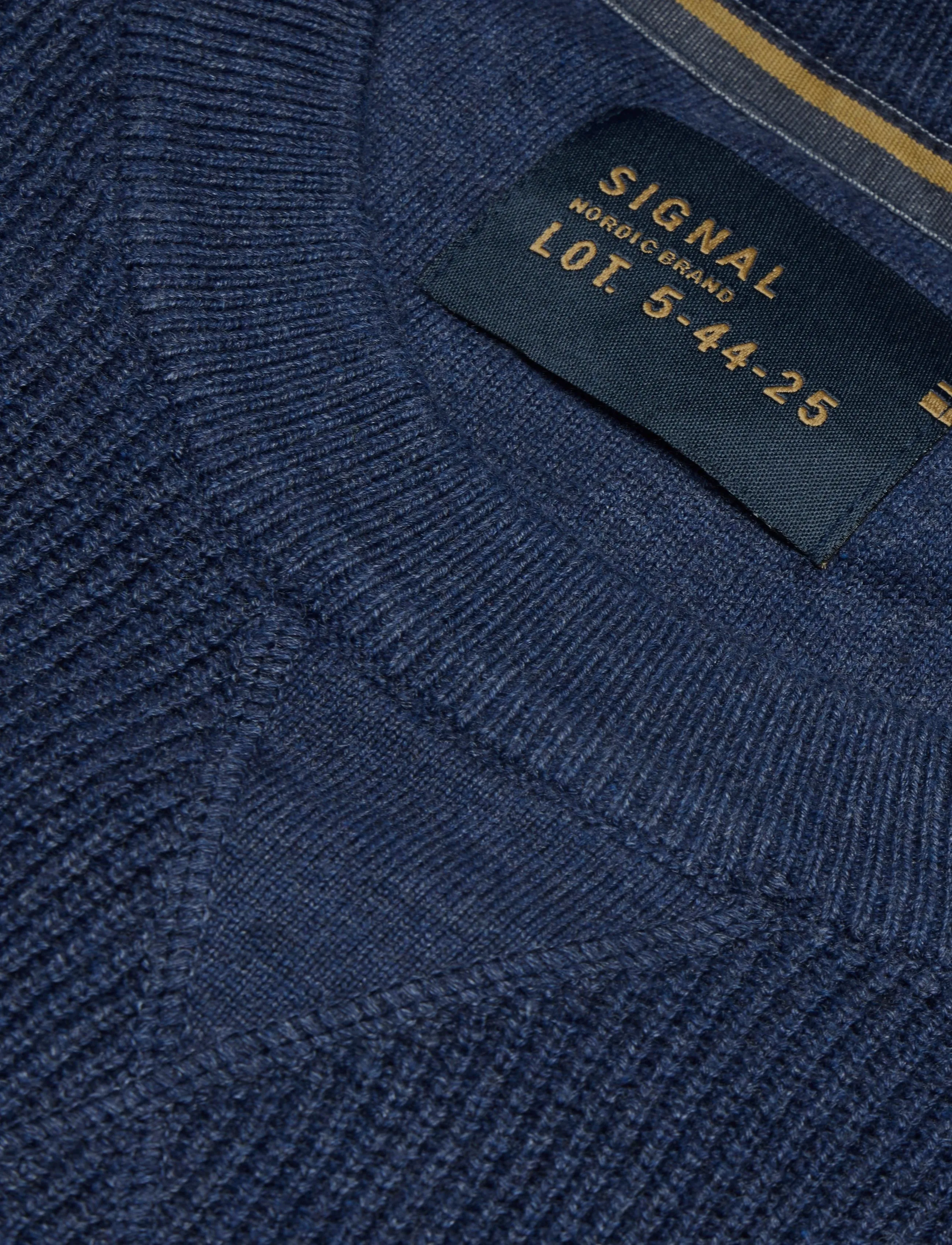 Signal - ANDYSI STRUCTURE - strik med rund hals - mid blue melange - 2