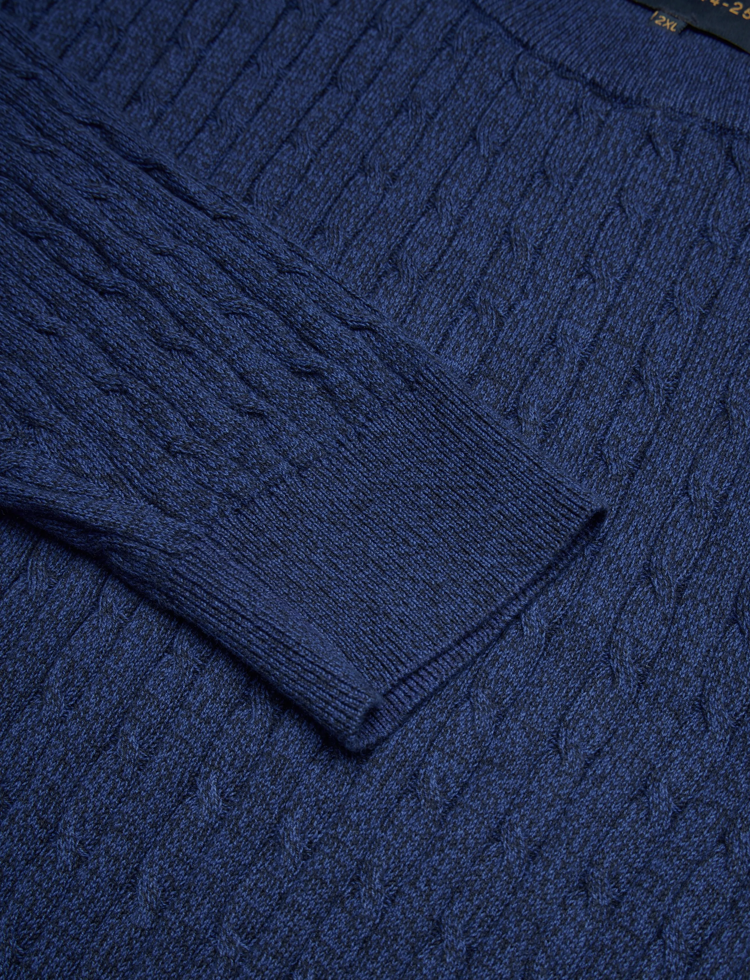 Signal - VITUSSI CABLE - knitted round necks - deep marine - 2
