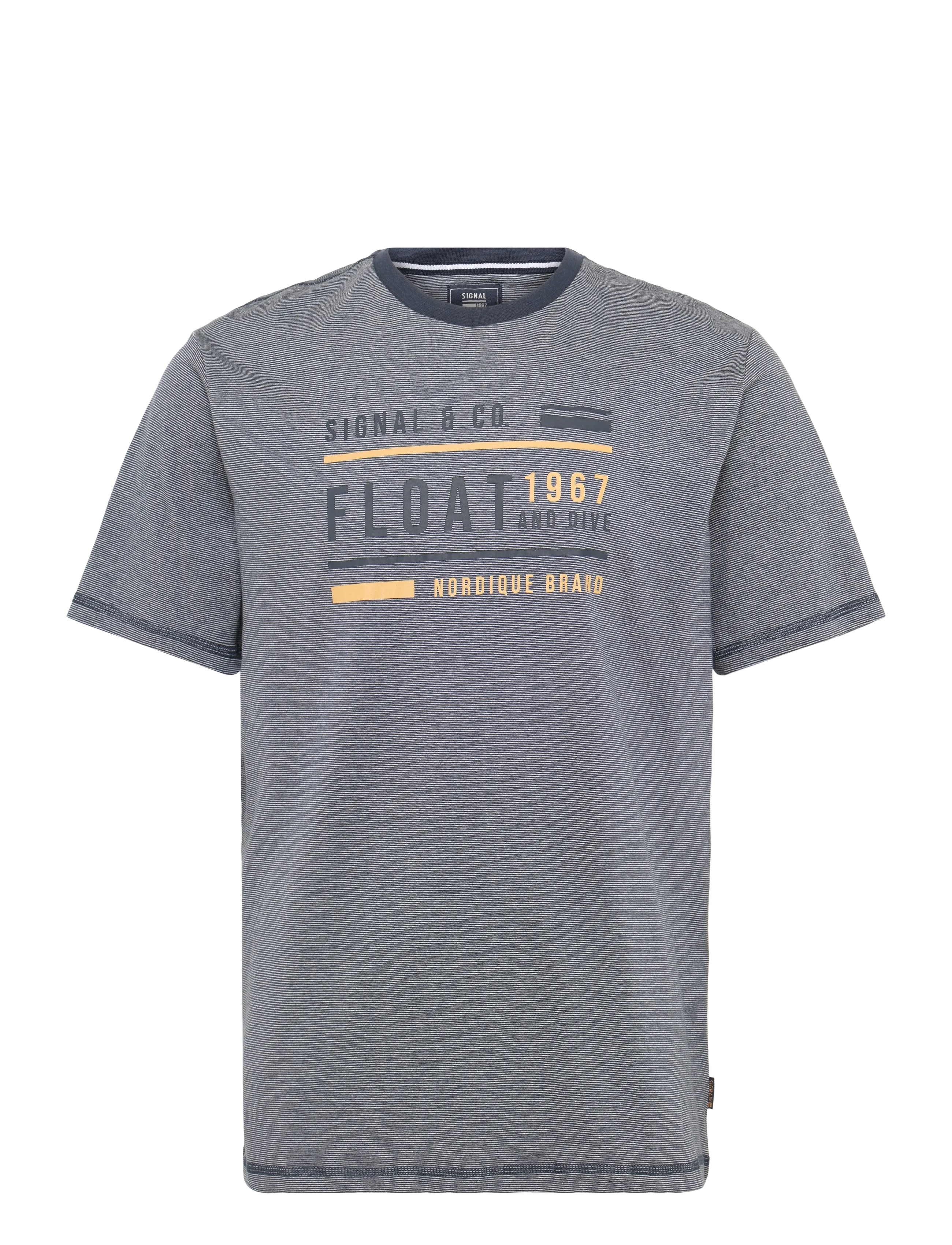 Signal WES W/PRINT - T-shirts - DEEP MARINE / grey