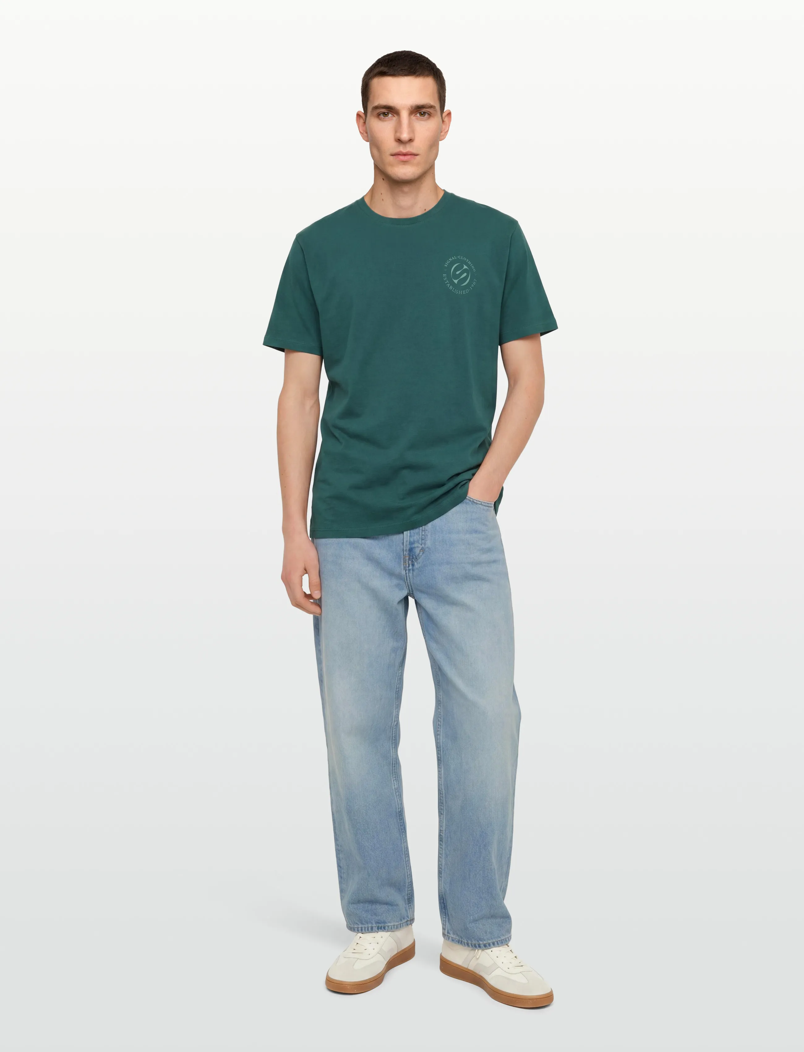 Signal - ELIASSI CHEST PRINT TEE - lägsta priserna - atlantic green - 0