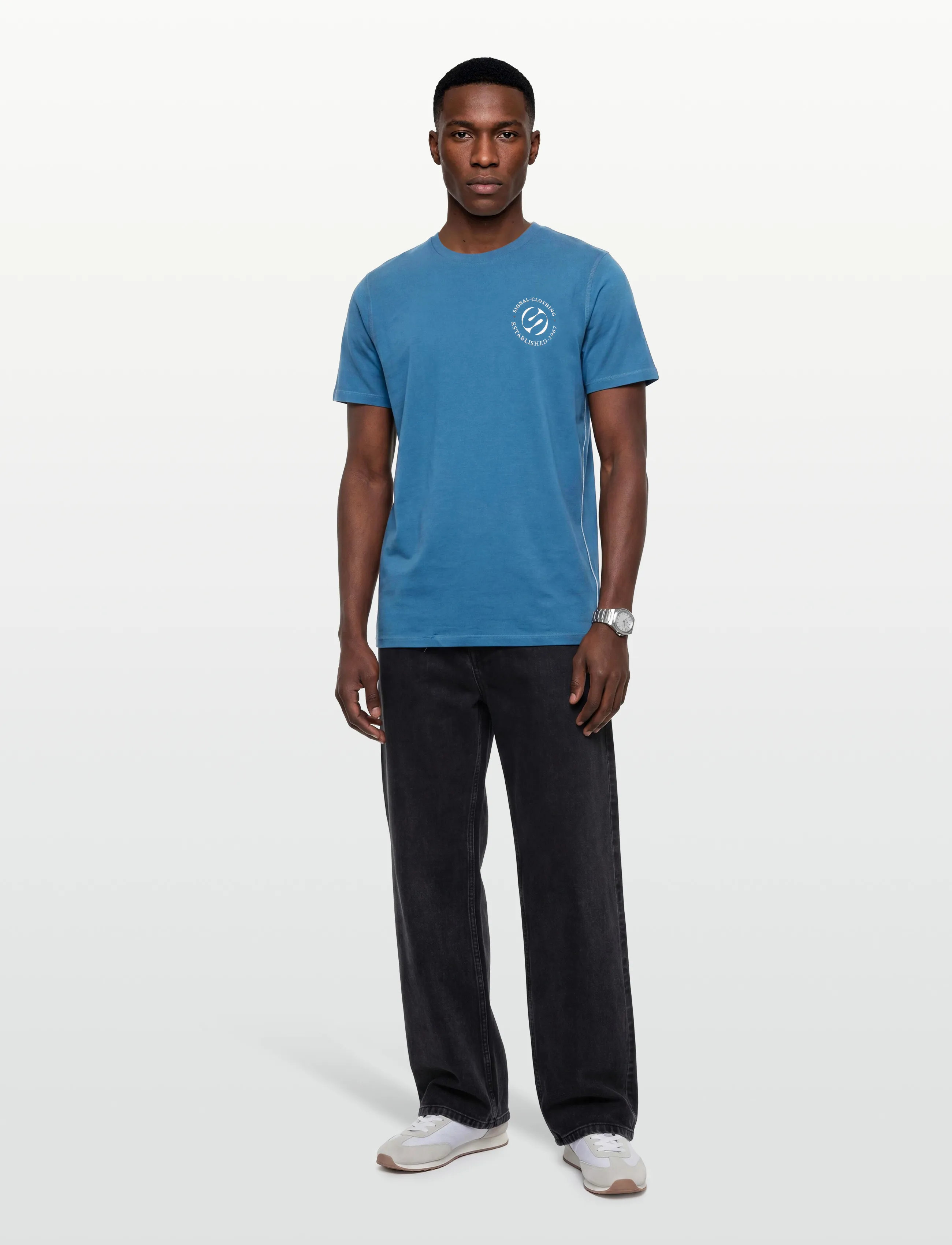 Signal - ELIASSI CHEST PRINT TEE - lowest prices - imperial blue - 0