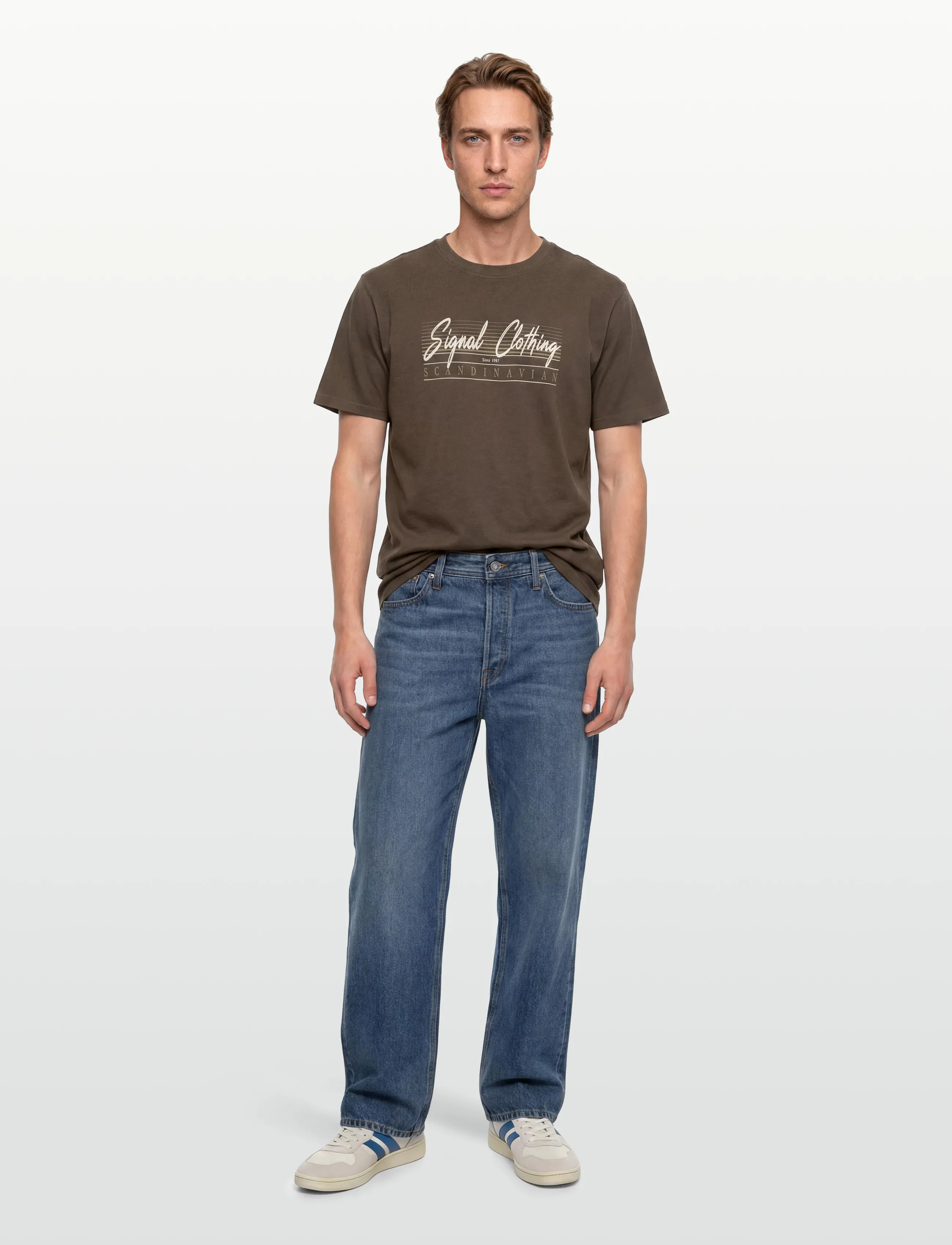 Signal - LIAMSI FRONT PRINT TEE - lägsta priserna - chocolat brown melange - 0