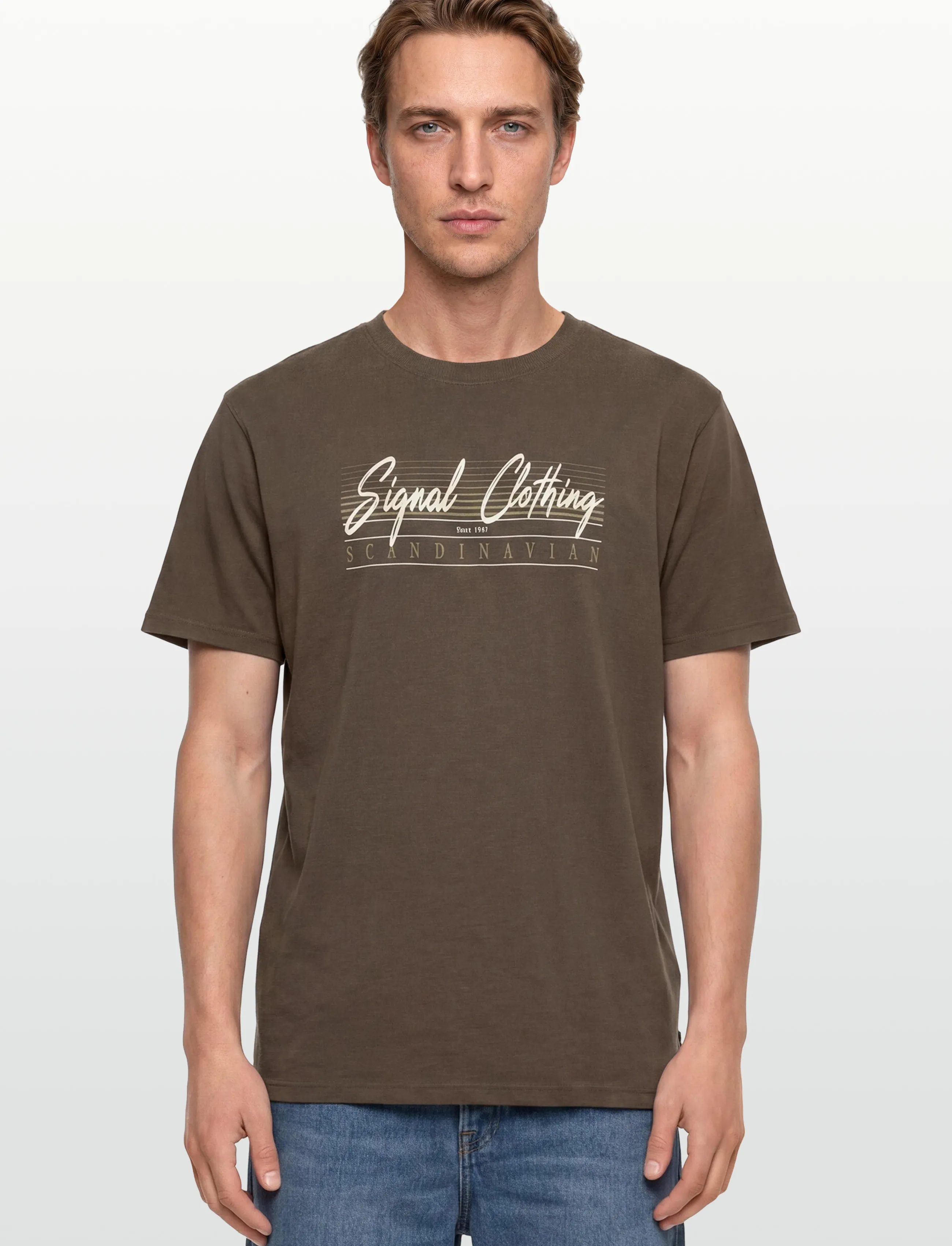 Signal - LIAMSI FRONT PRINT TEE - lägsta priserna - chocolat brown melange - 3