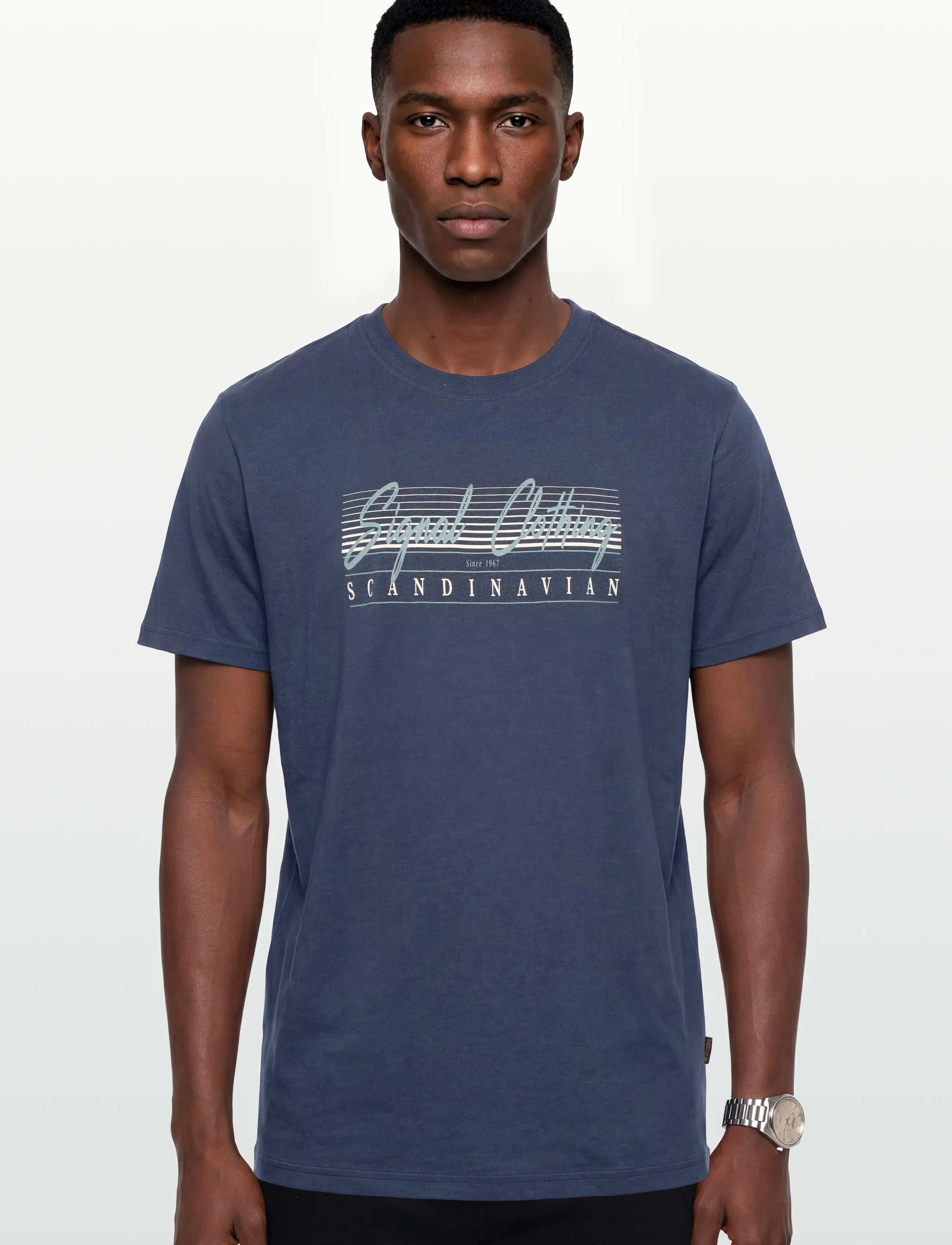 Signal - LIAMSI FRONT PRINT TEE - lägsta priserna - duke blue melange - 3