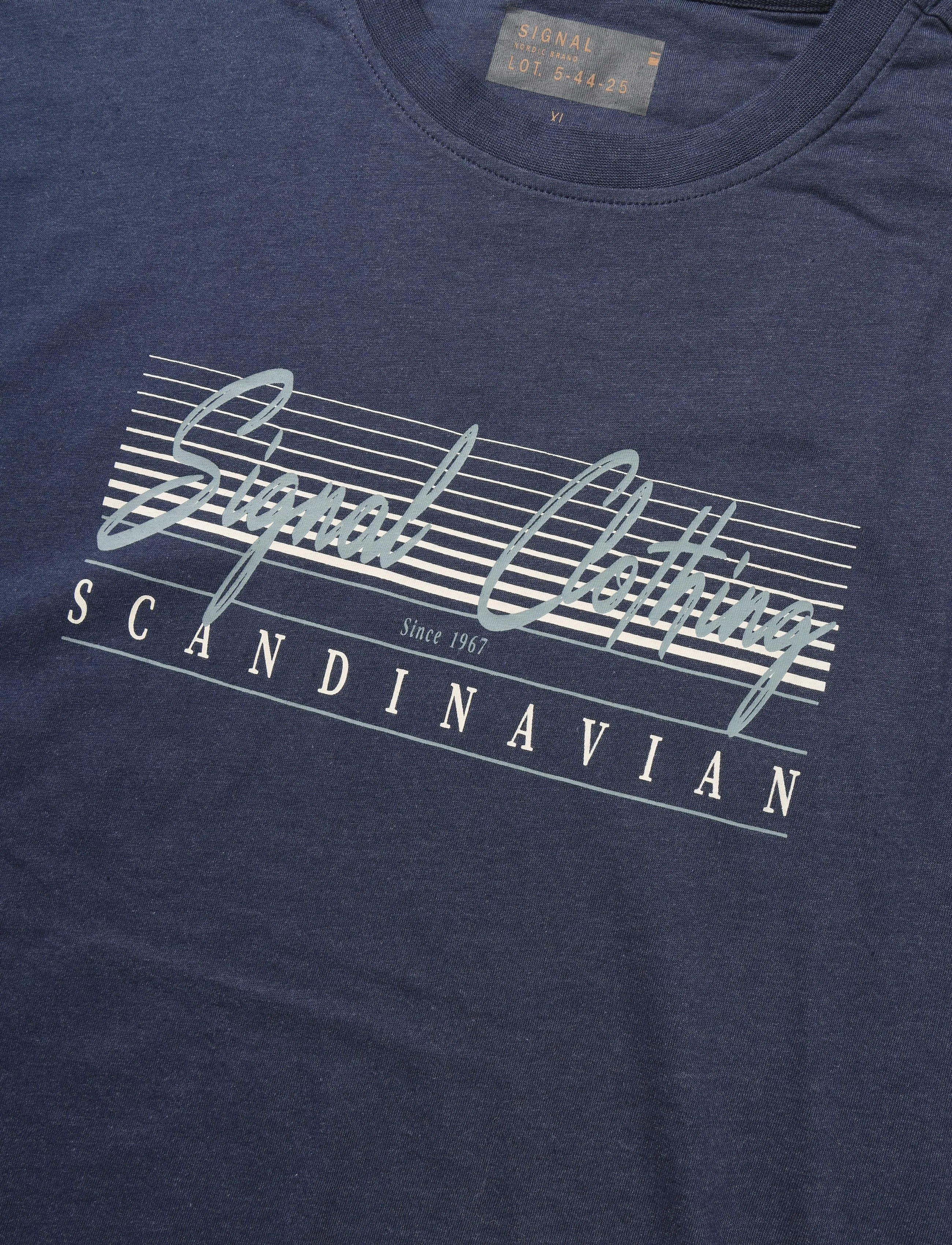 Signal - LIAMSI FRONT PRINT TEE - lägsta priserna - duke blue melange - 2