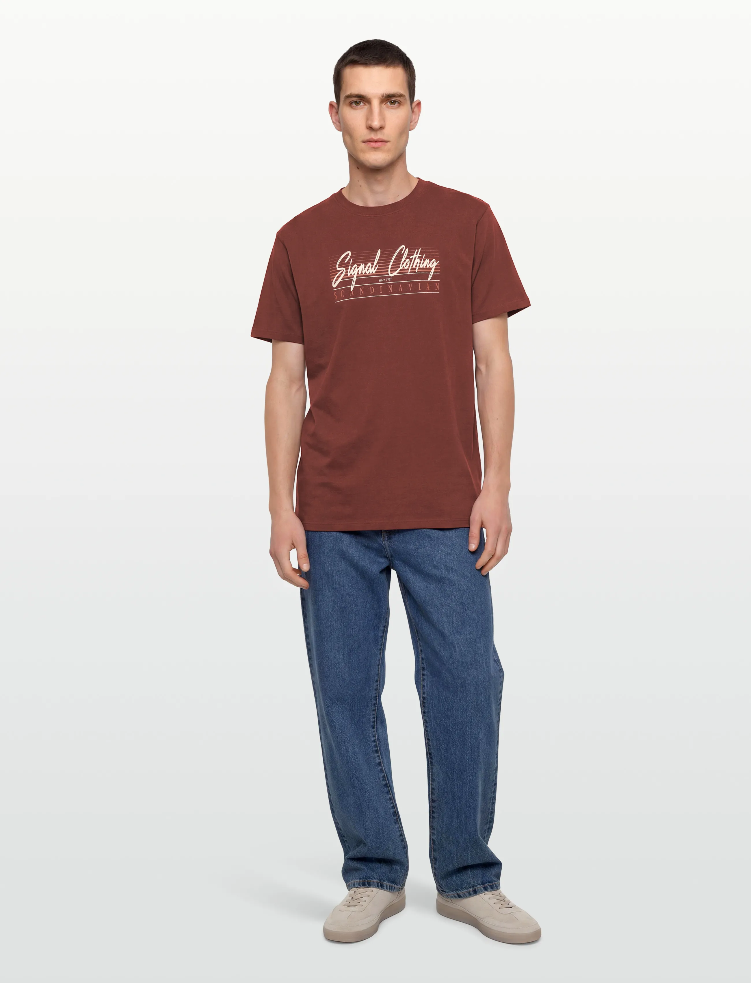 Signal - LIAMSI FRONT PRINT TEE - madalaimad hinnad - tandoori red melange - 0