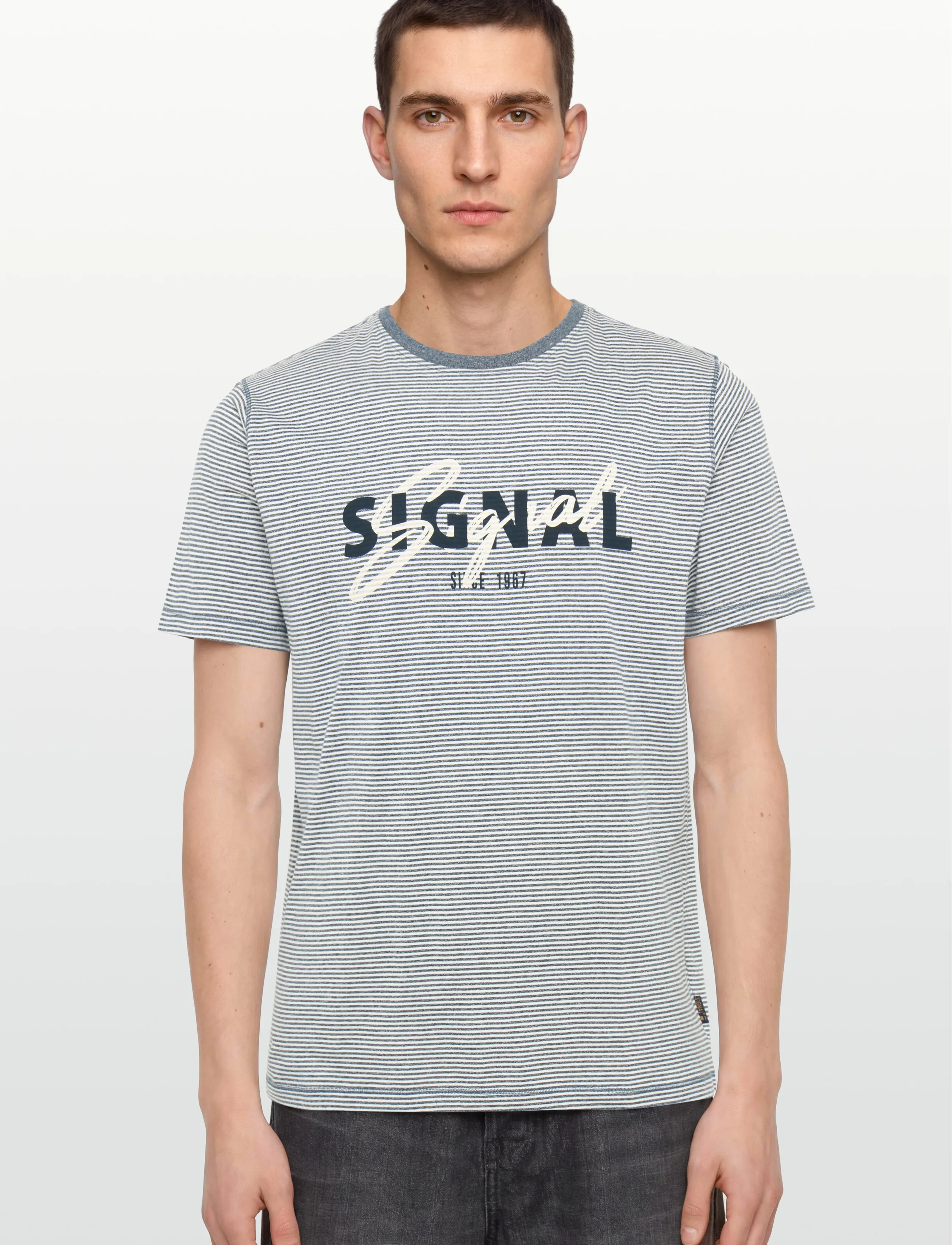 Signal - LUKESI PRINT STRIPE TEE - die niedrigsten preise - blue autumn - 3