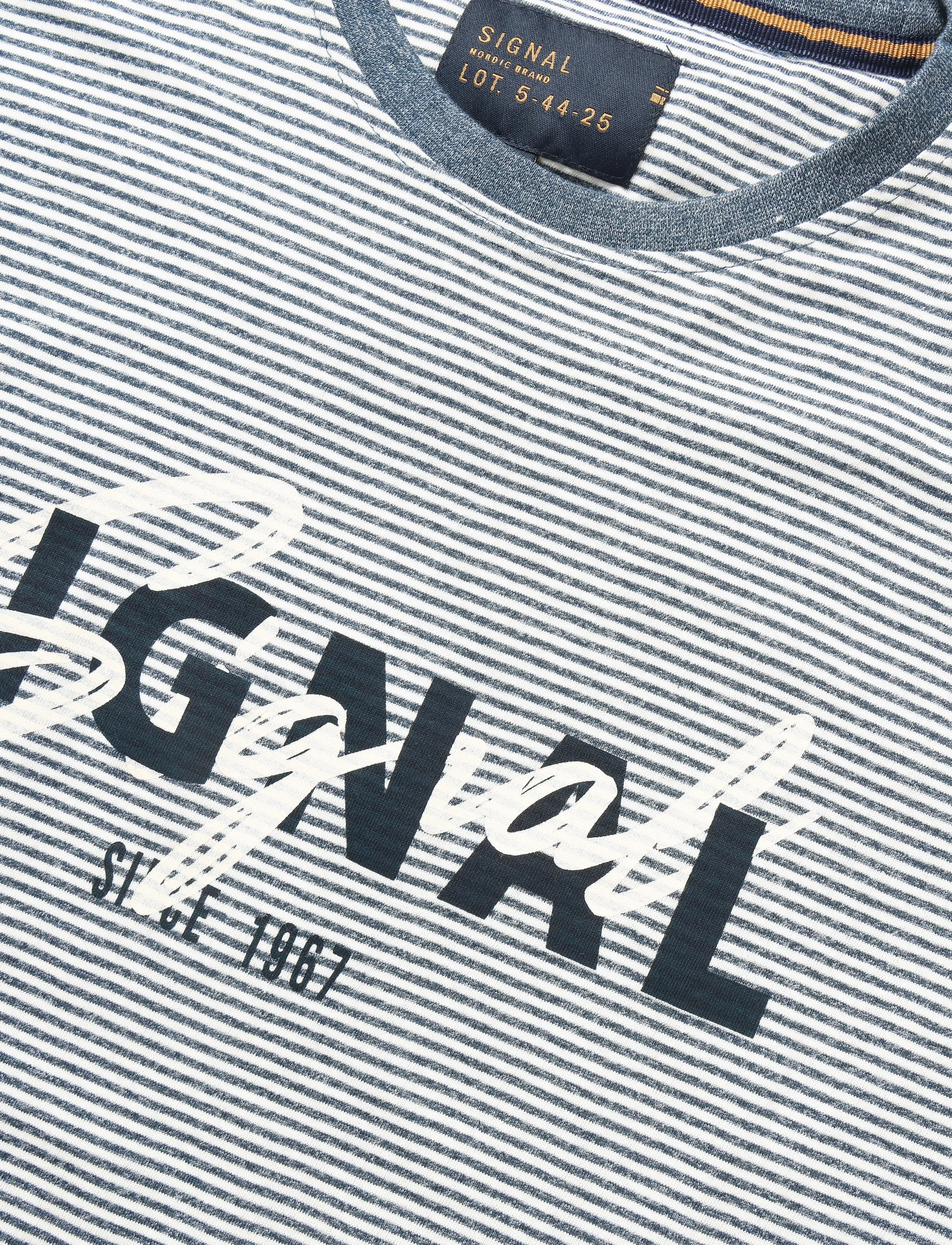 Signal - LUKESI PRINT STRIPE TEE - die niedrigsten preise - blue autumn - 5