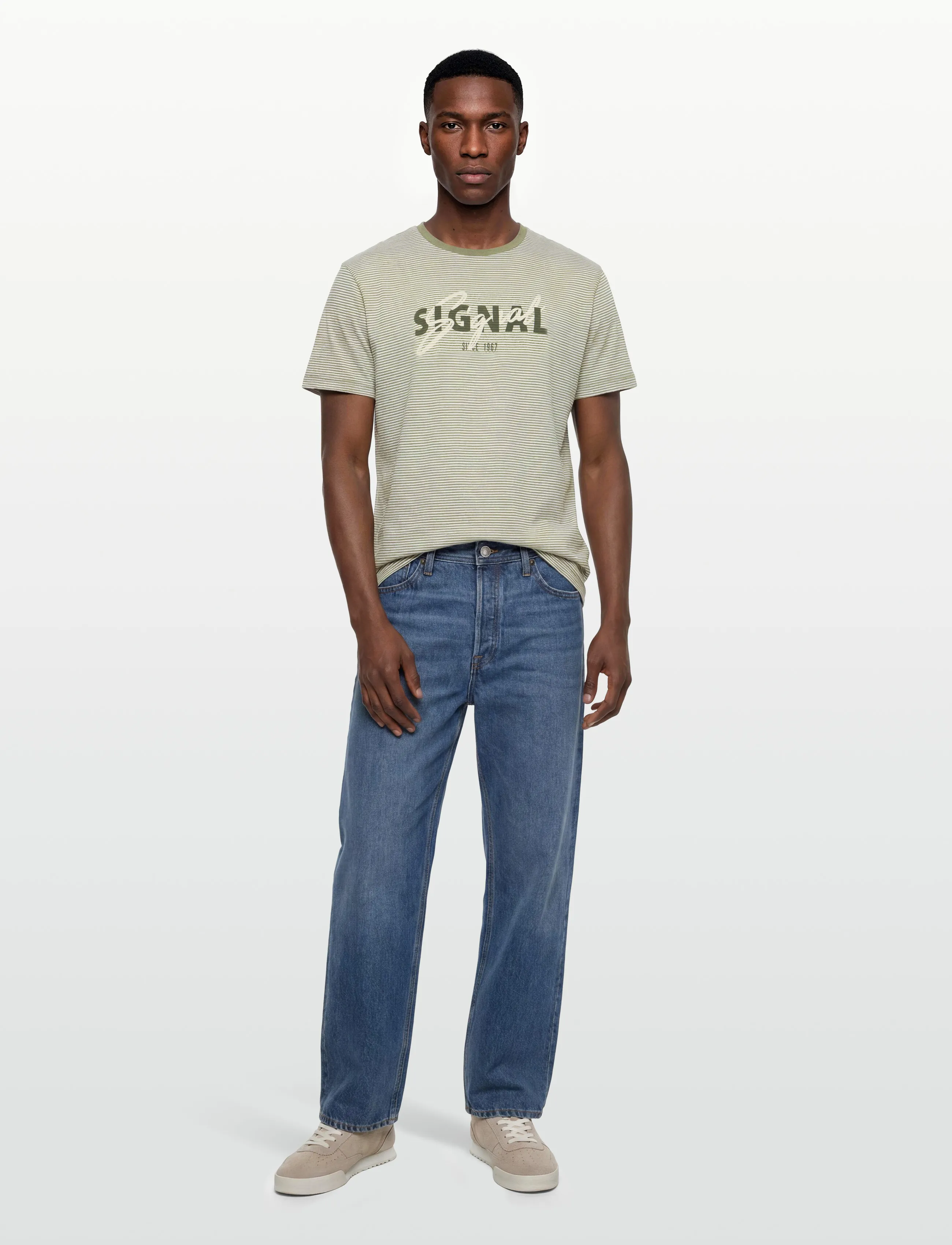 Signal - LUKESI PRINT STRIPE TEE - lägsta priserna - olive garden - 0