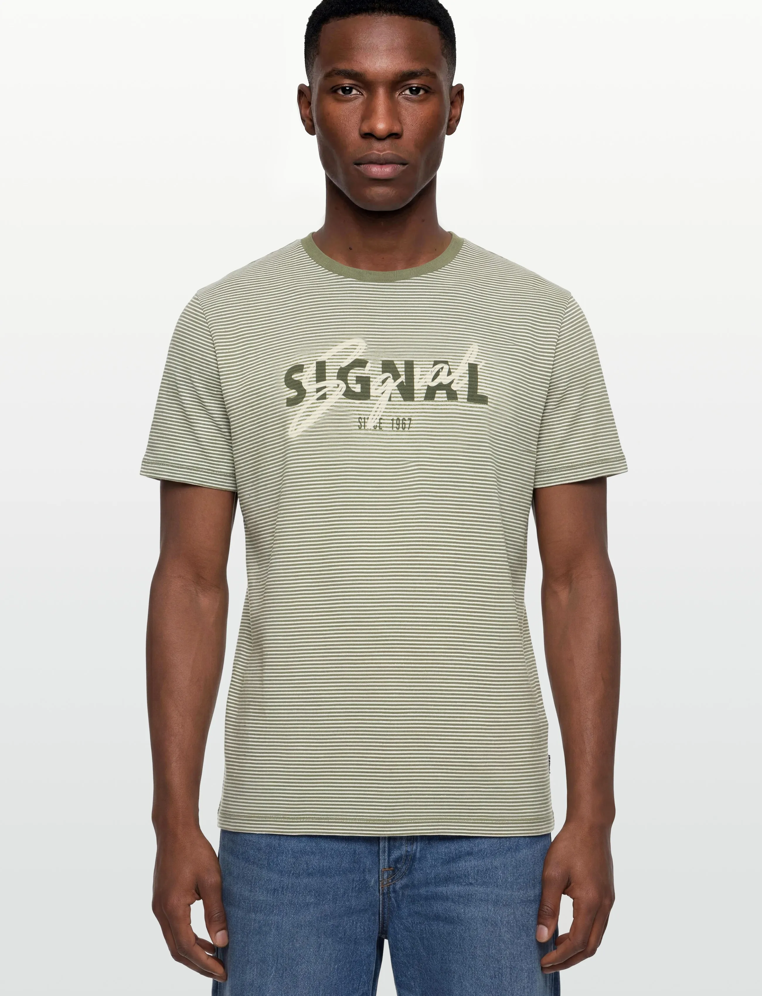 Signal - LUKESI PRINT STRIPE TEE - lägsta priserna - olive garden - 3