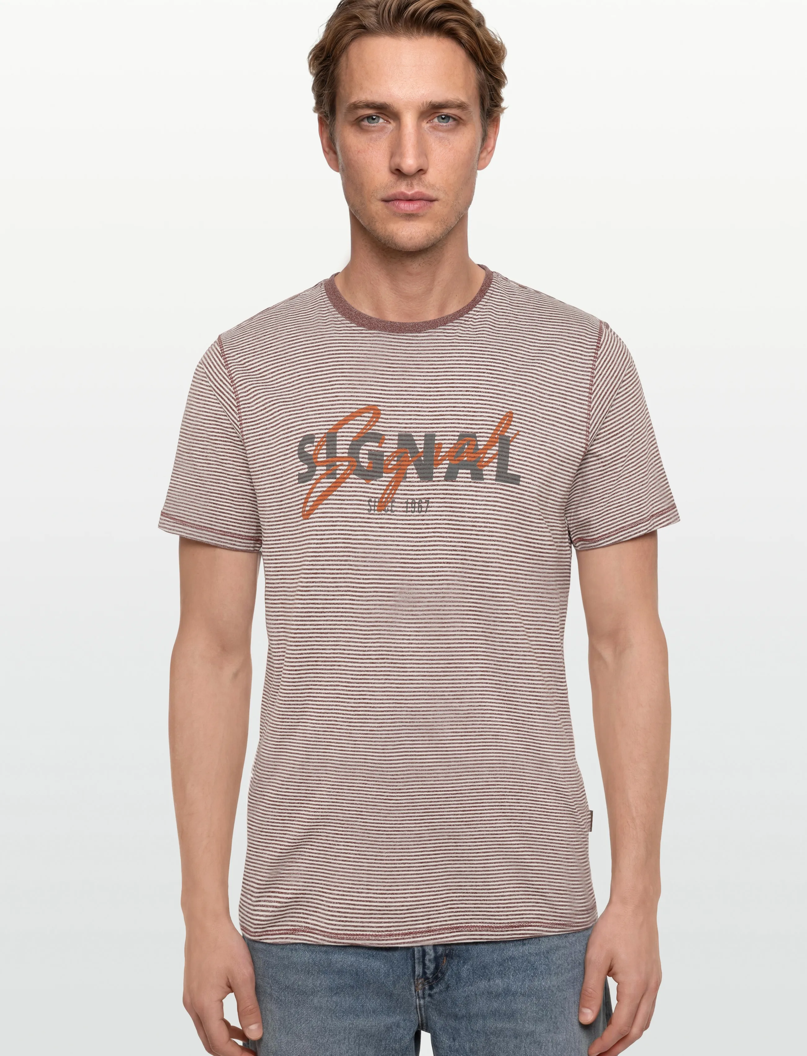Signal - LUKESI PRINT STRIPE TEE - laveste priser - tandoorired - 3