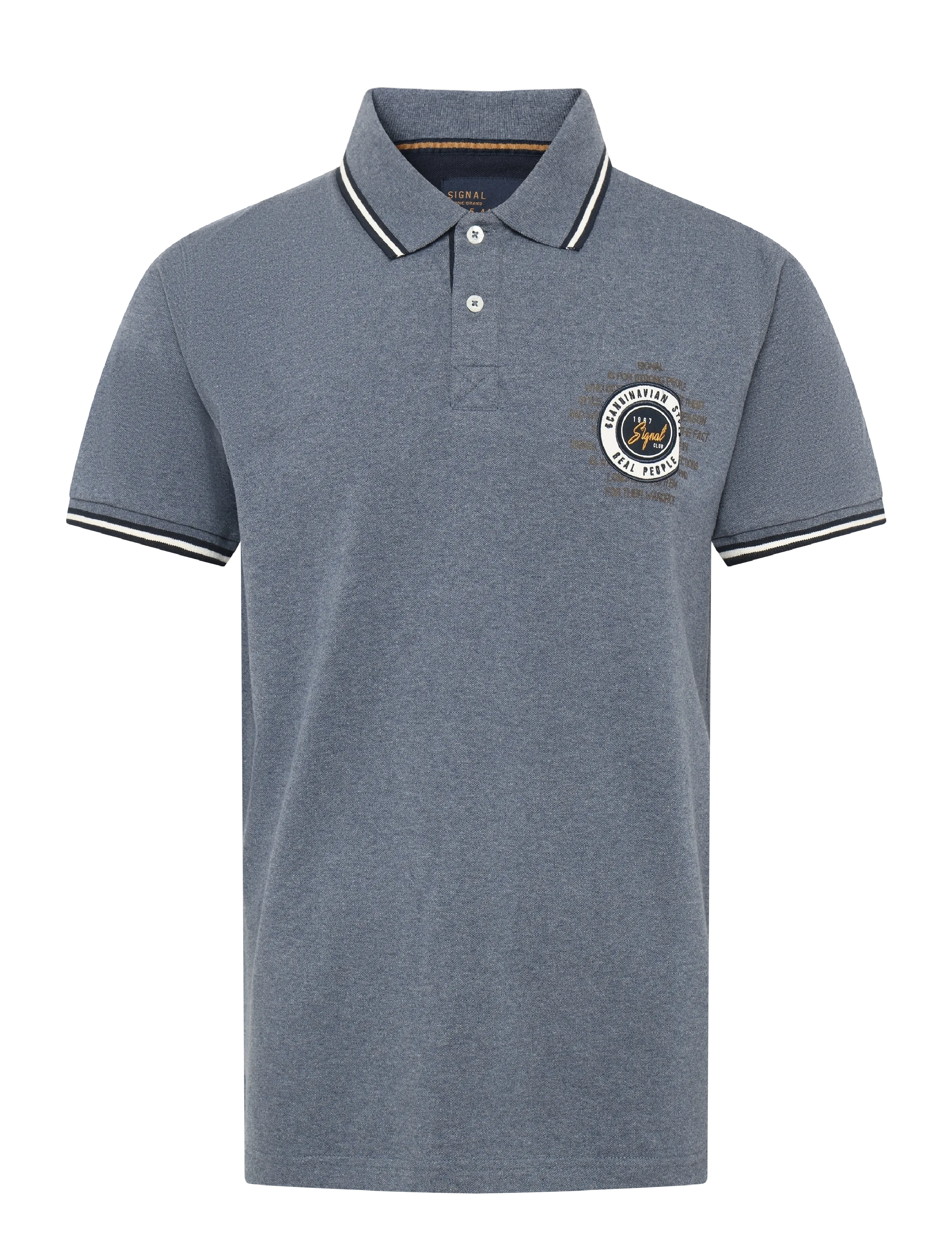 SIGNAL Lucassi Badge Polo Blau - XXL - Herren