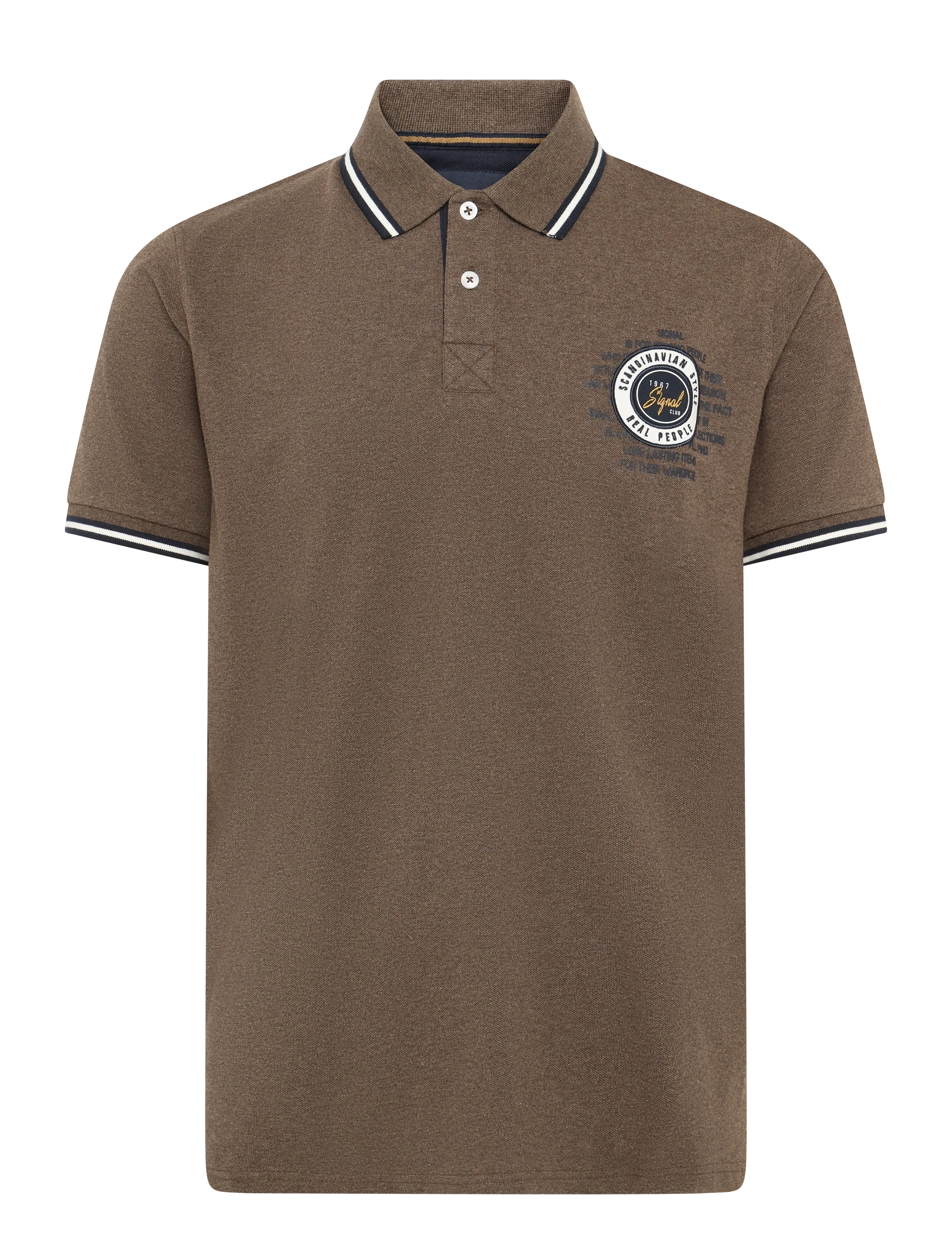 SIGNAL Lucassi Badge Polo Braun - XXL - Herren