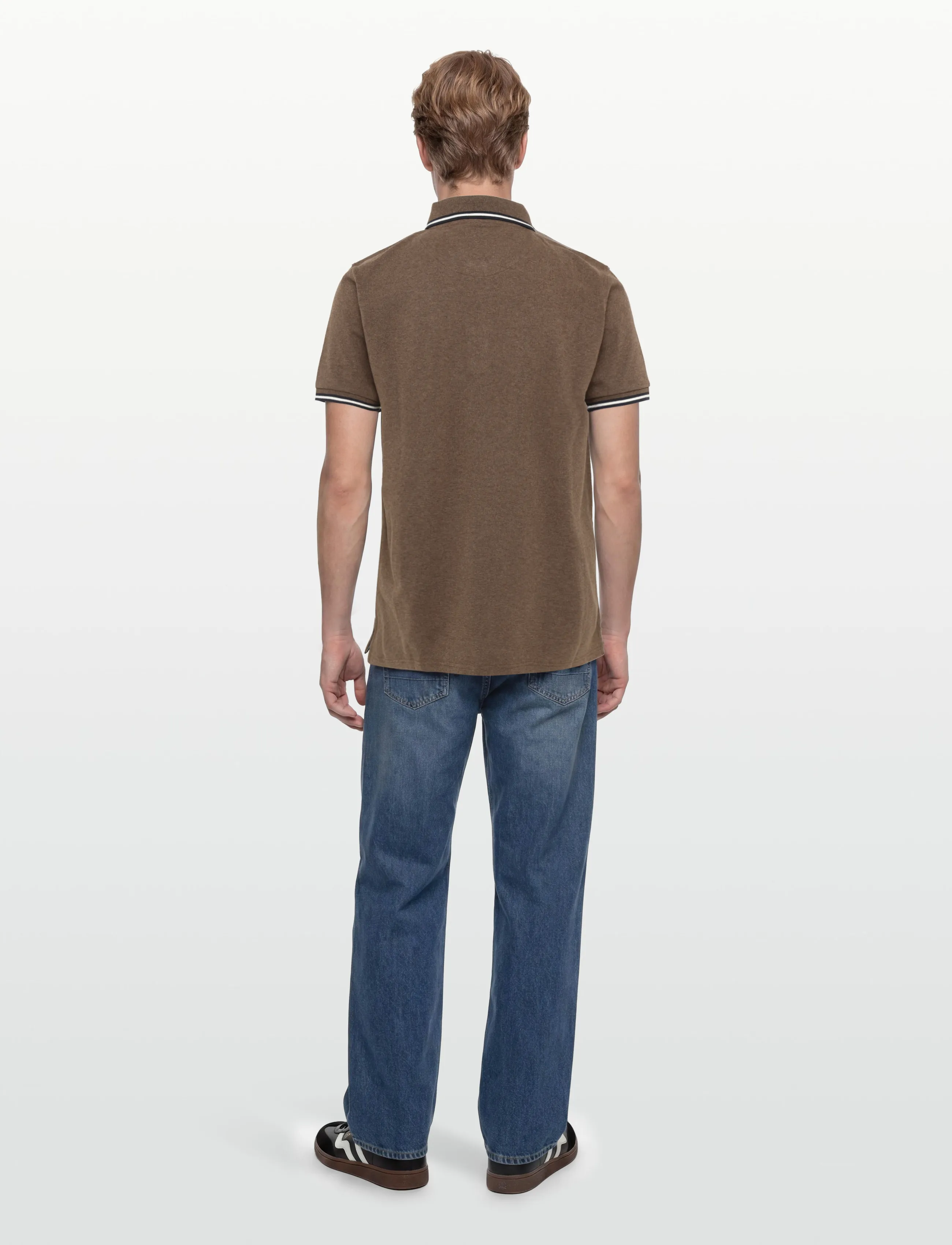Signal - LUCASSI BADGE POLO - short-sleeved polos - chocolat brown melange - 4