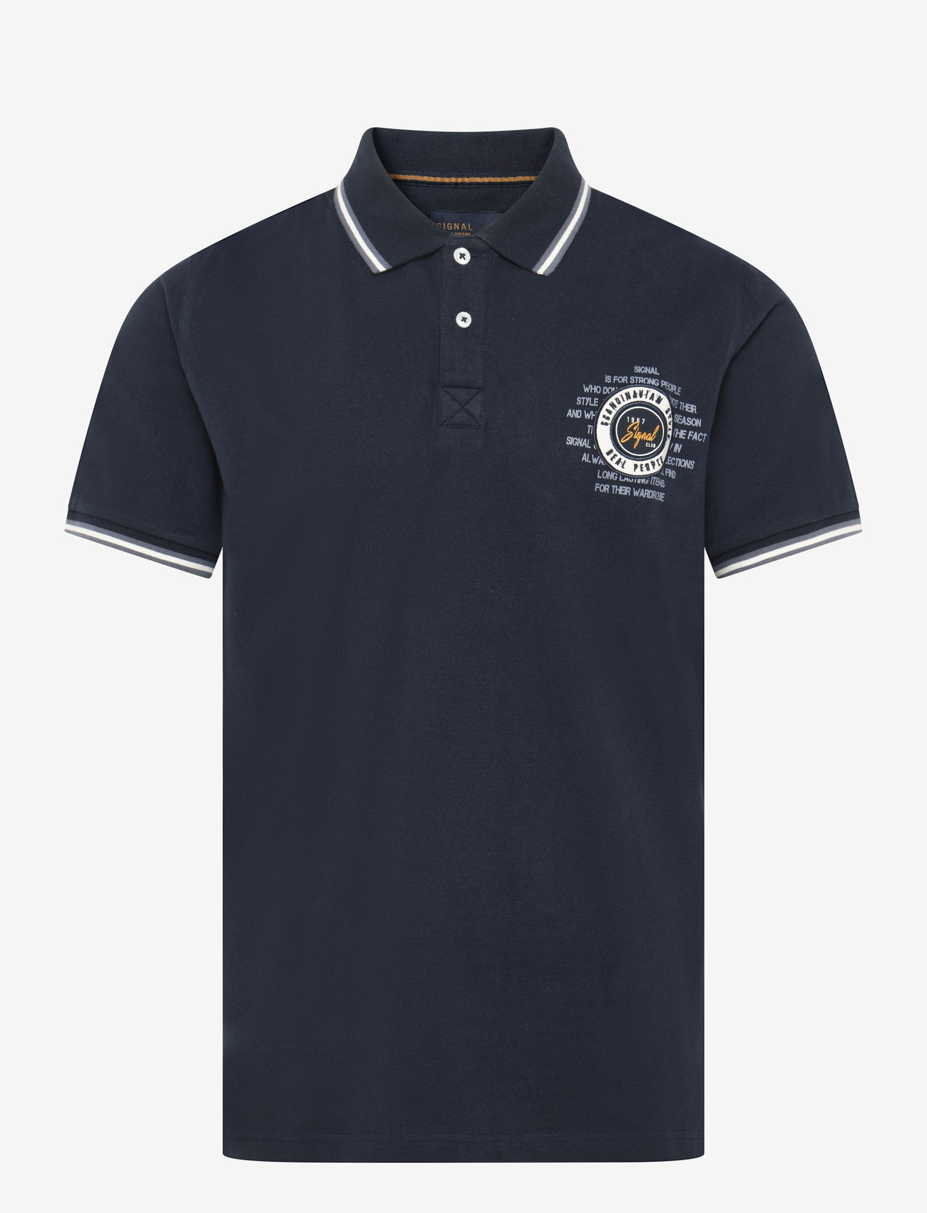 Signal LUCASSI BADGE POLO - Lühikeste varrukatega polod - DEEP MARINE / navy