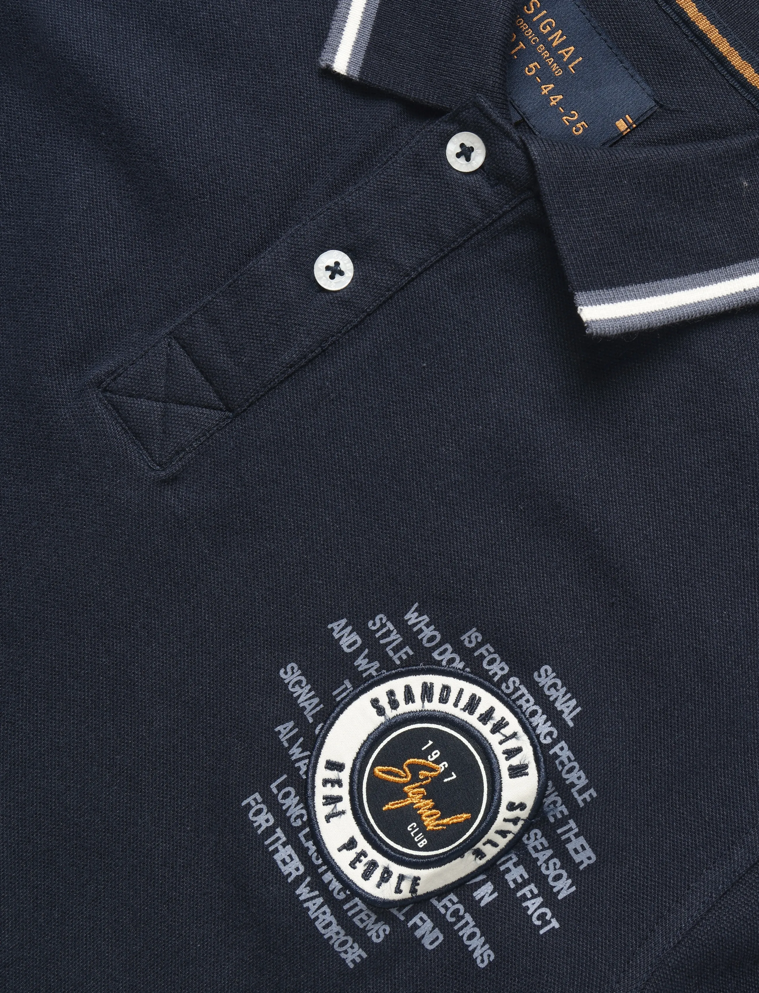 Signal - LUCASSI BADGE POLO - kortærmede poloer - deep marine - 5