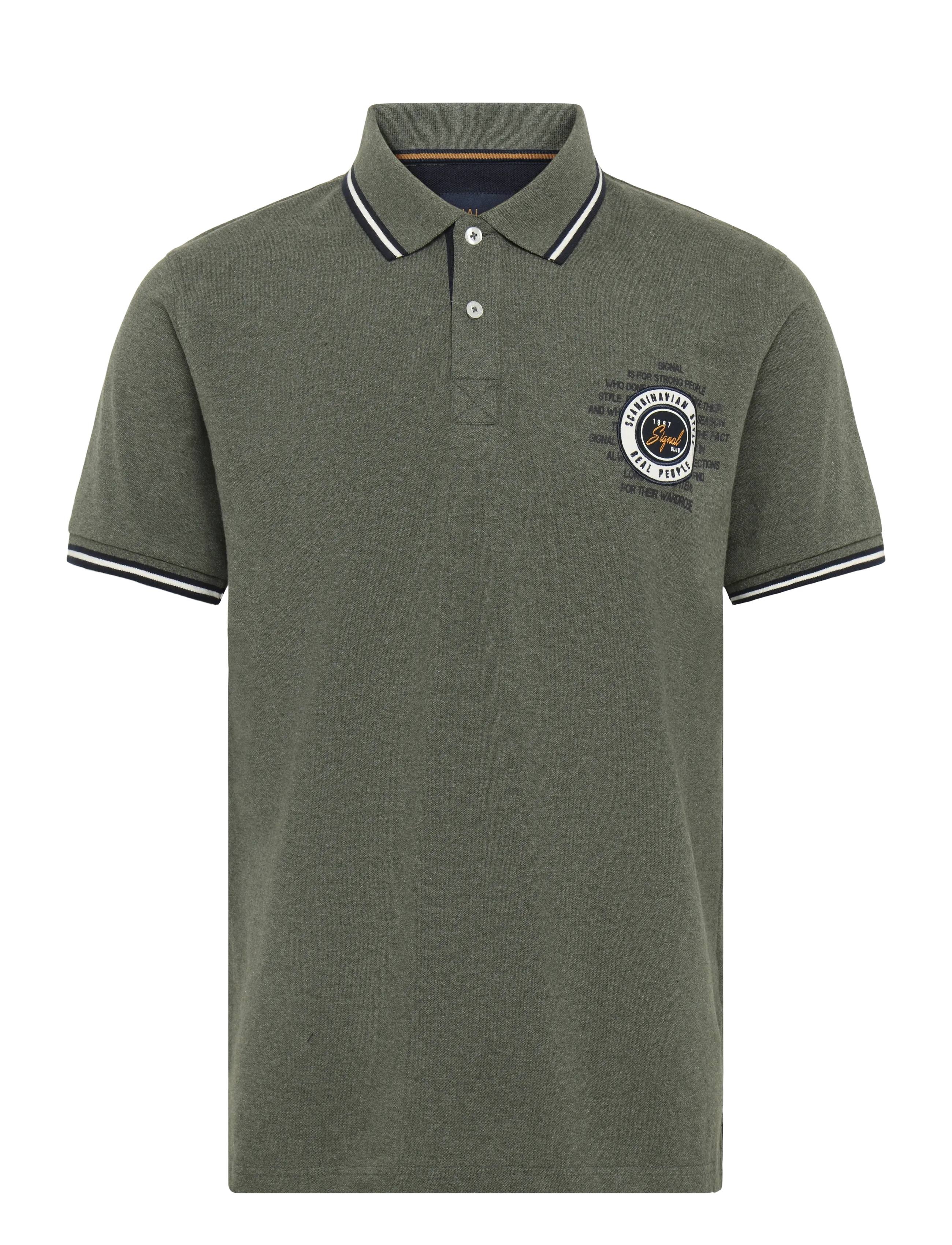 SIGNAL Lucassi Badge Polo Khaki - L - Herren