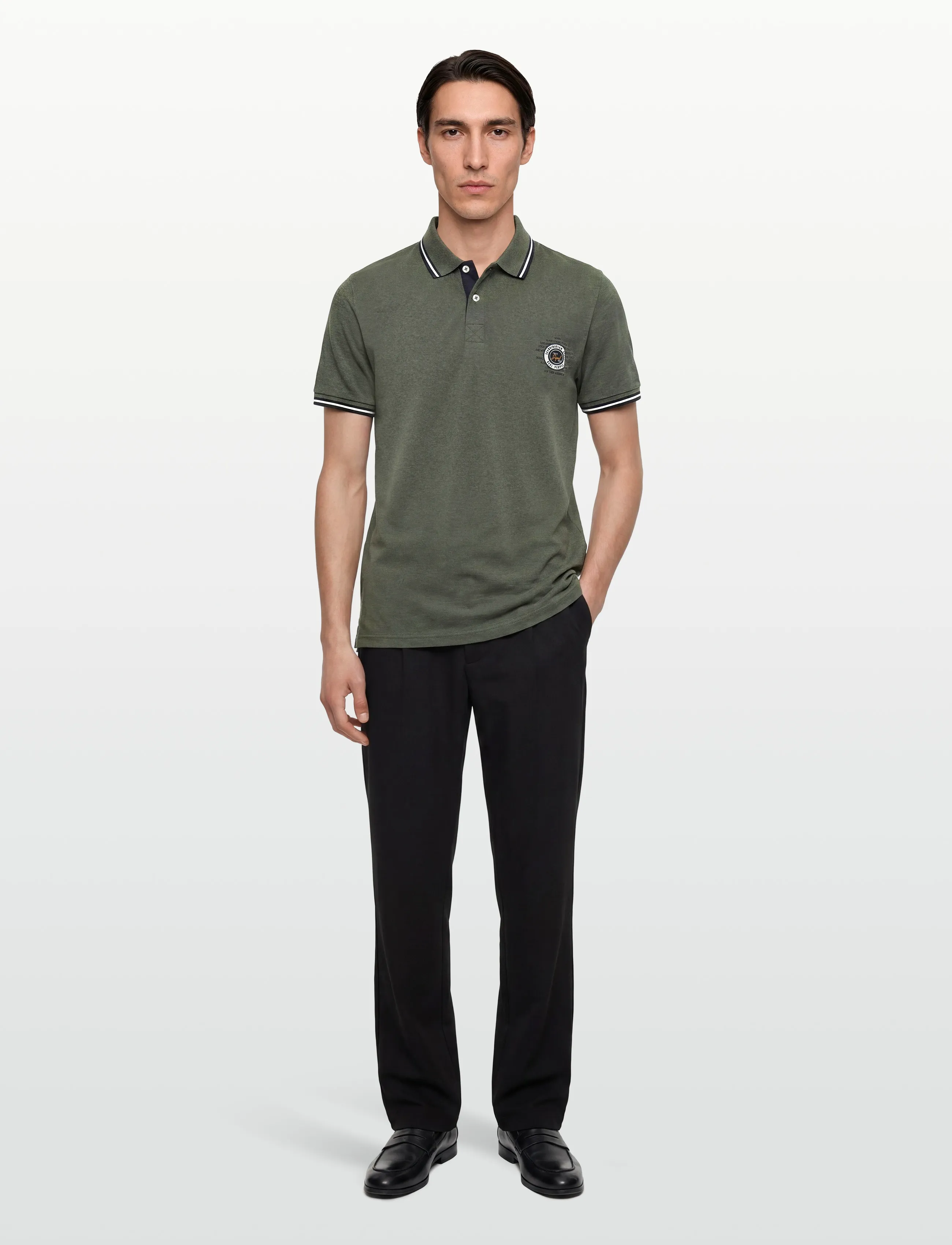 Signal - LUCASSI BADGE POLO - short-sleeved polos - full green melange - 0