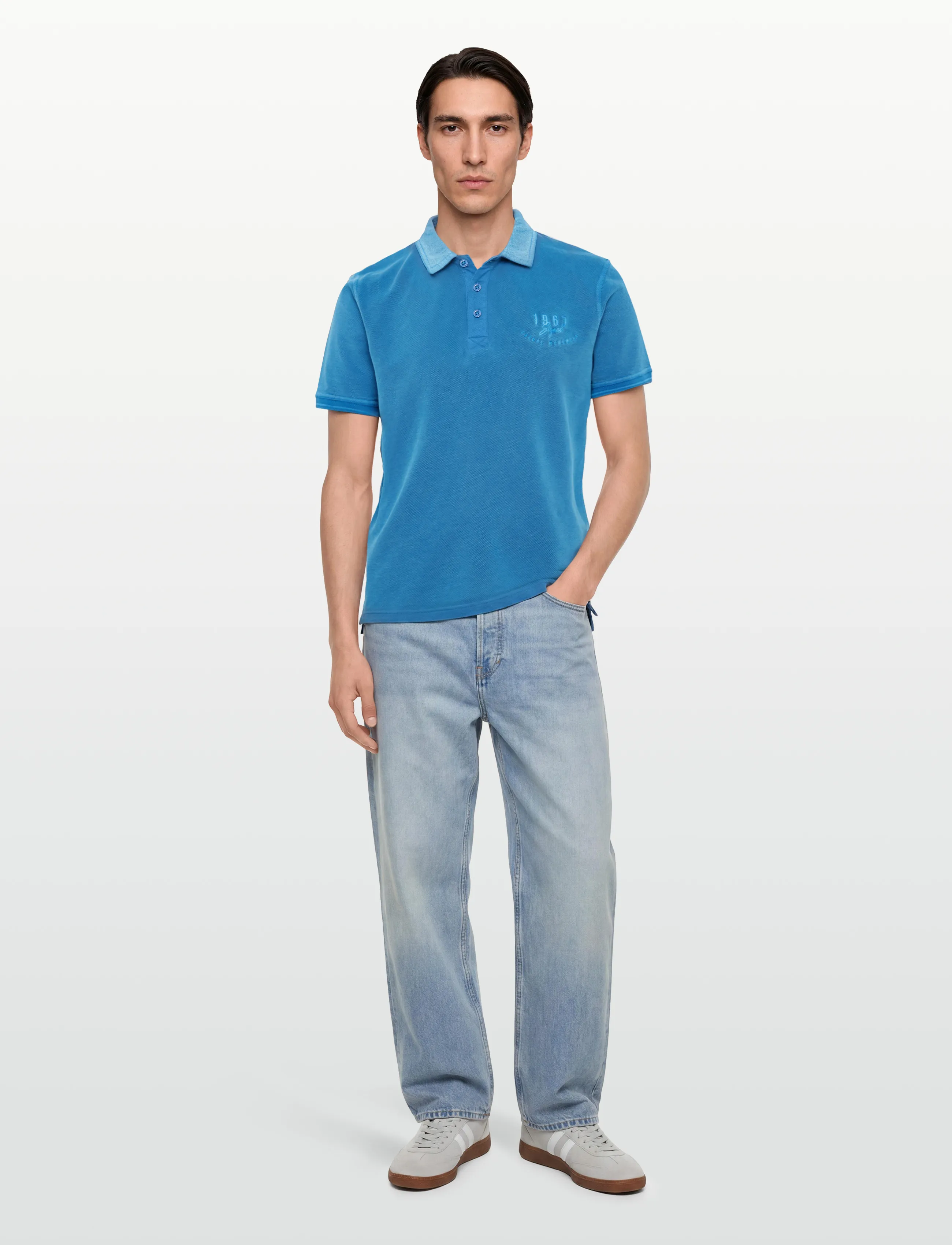 Signal - OSCARSI BADGE POLO - kortærmede poloer - blue slip stream - 0