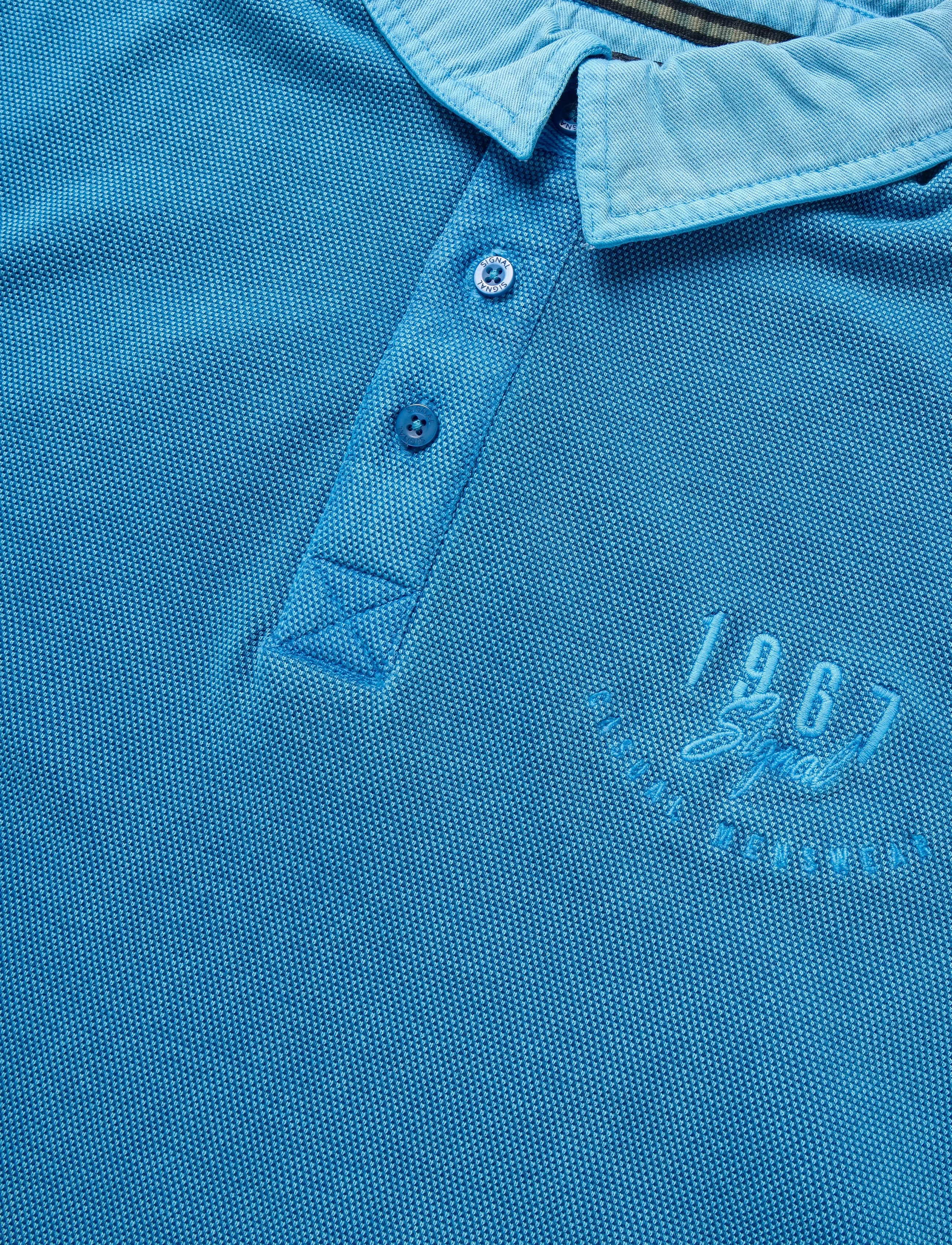 Signal - OSCARSI BADGE POLO - kortærmede poloer - blue slip stream - 5