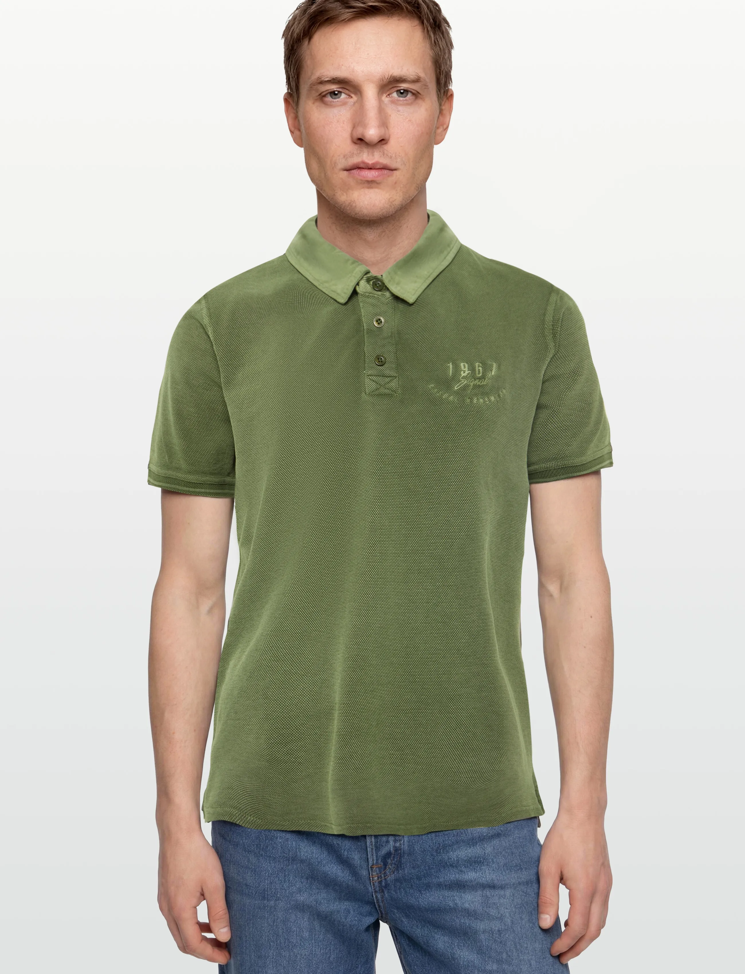 Signal - OSCARSI BADGE POLO - kortærmede poloer - cypress green - 3