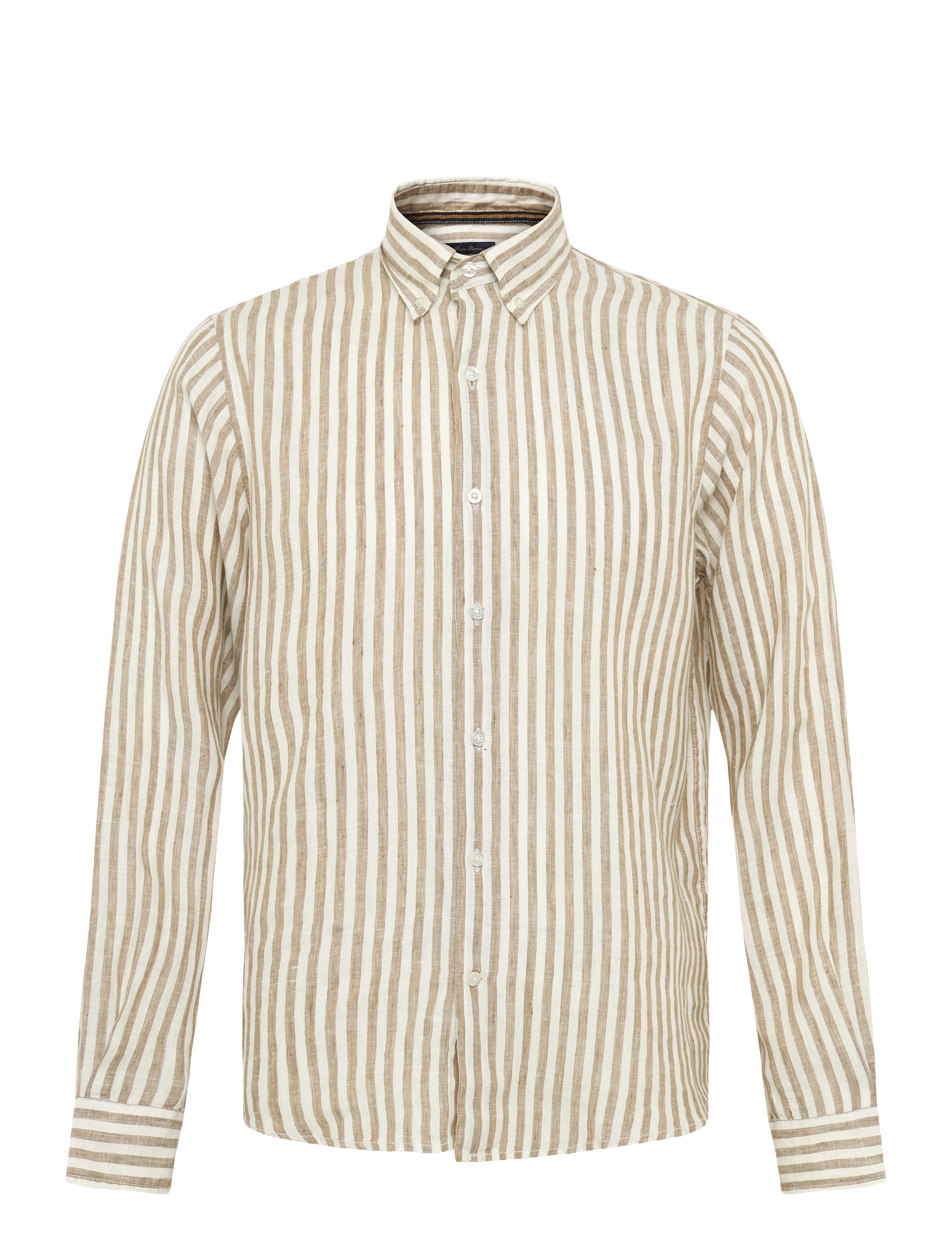 Signal GREGSI LINEN STRIPE - Shirts - BROWN LION / brown