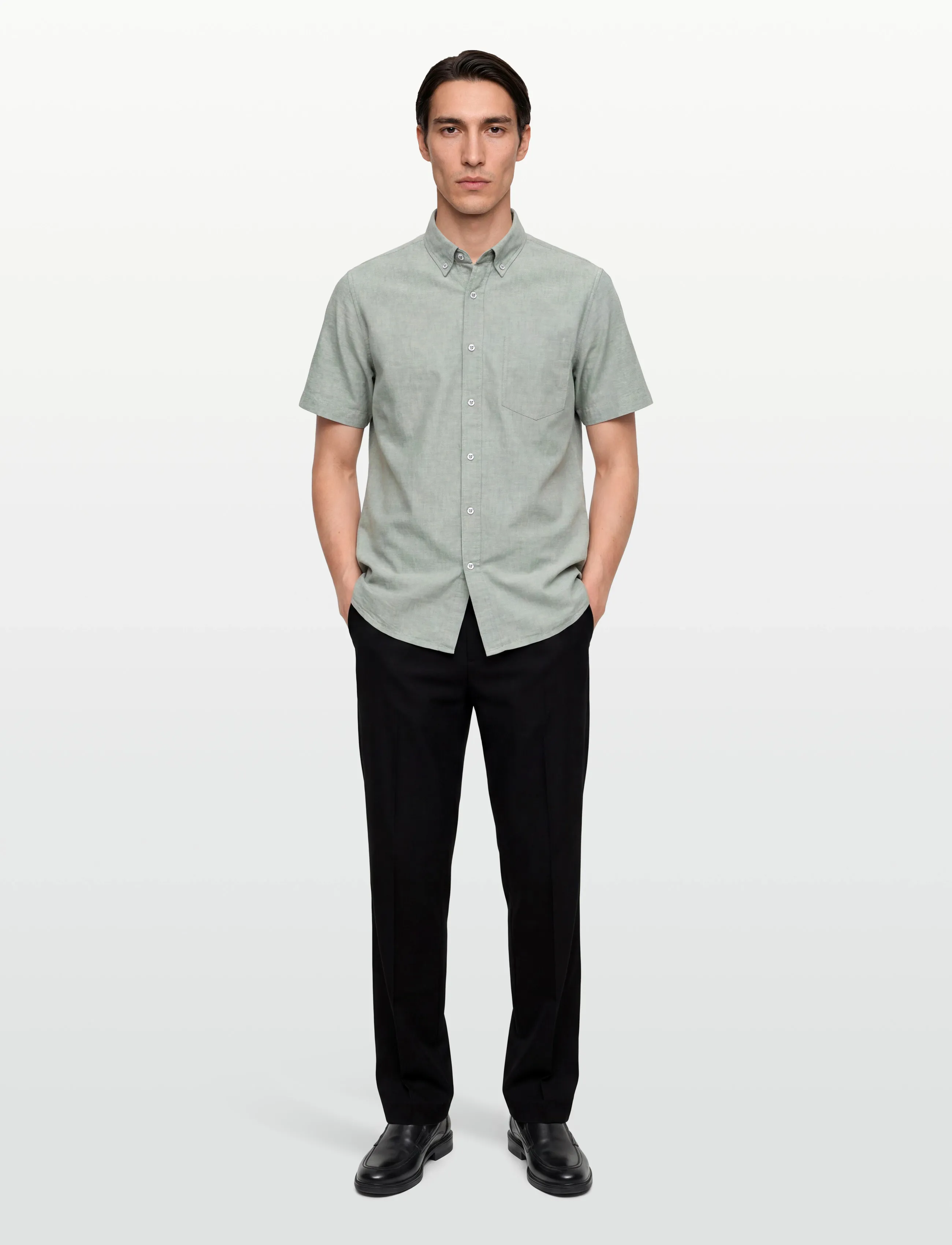 Signal - THERKELSI LINEN/COTTON - hørskjorter - bottle green - 0
