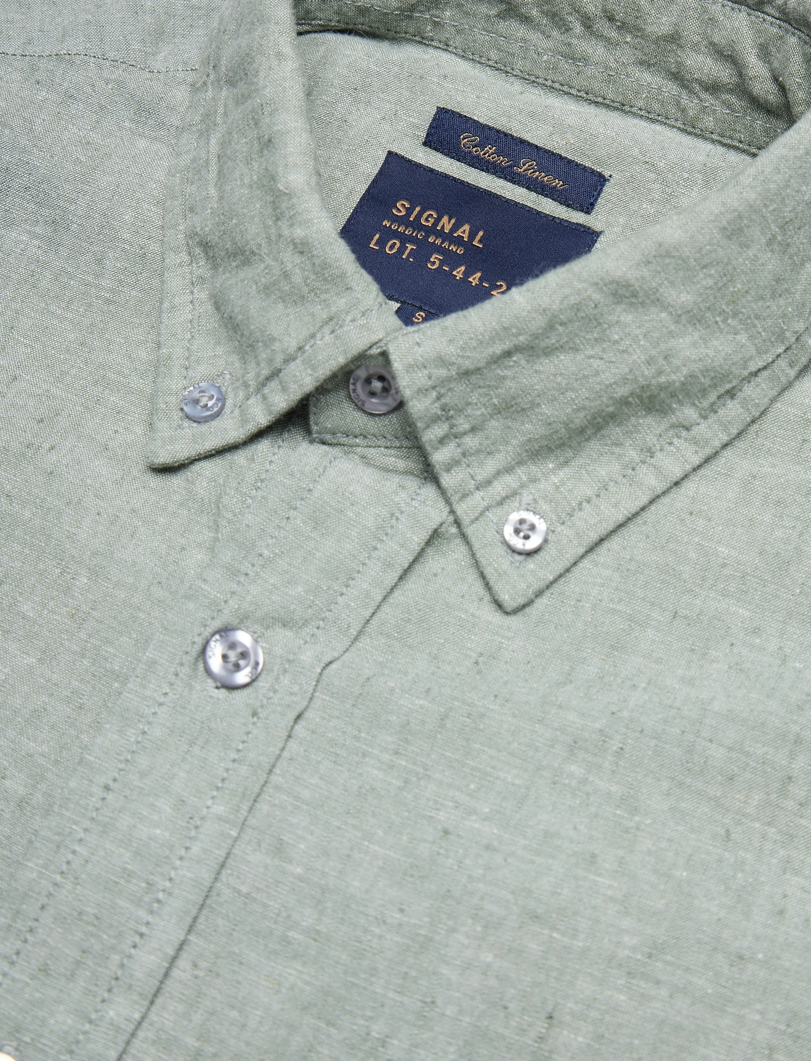 Signal - THERKELSI LINEN/COTTON - hørskjorter - bottle green - 5