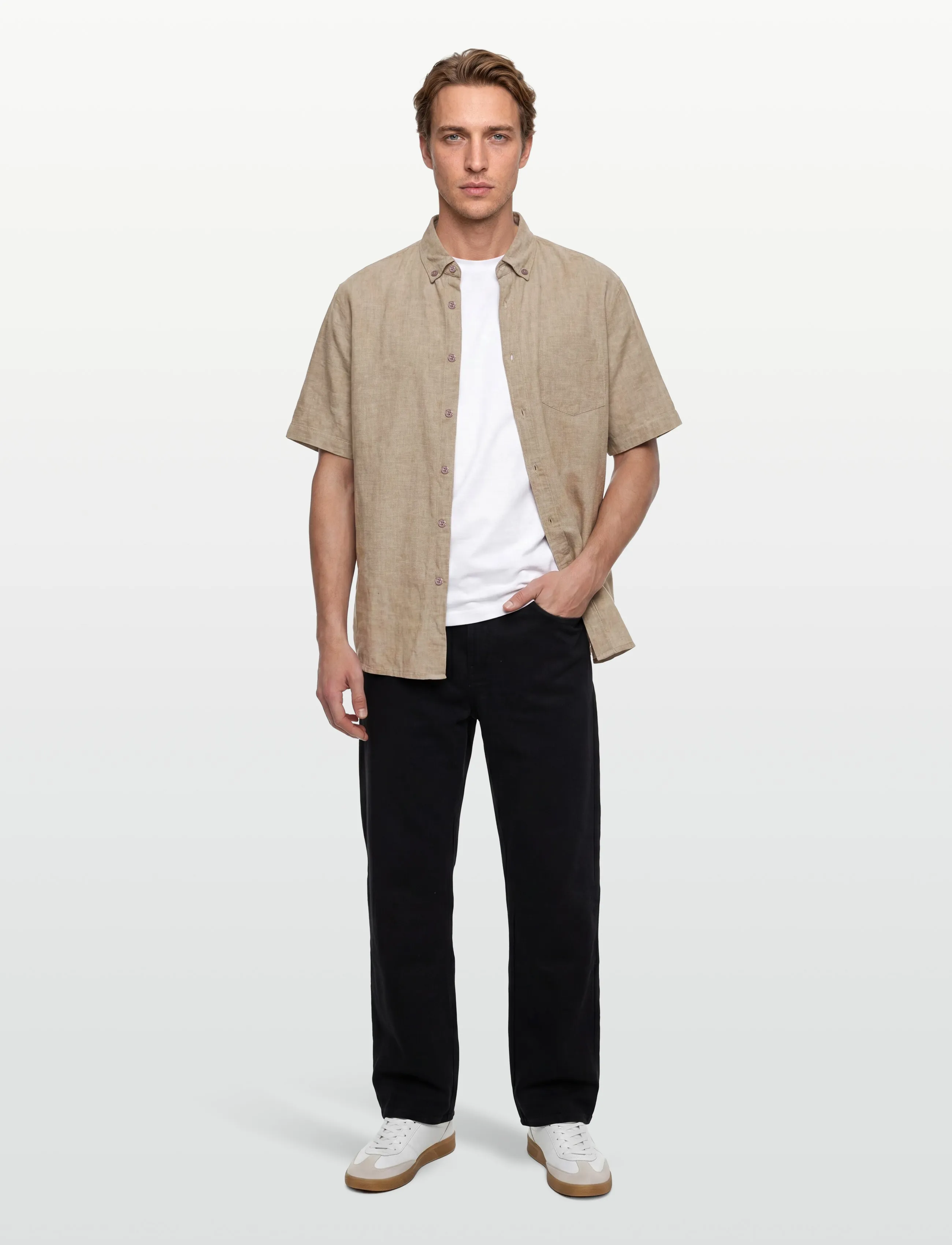 Signal - THERKELSI LINEN/COTTON - hørskjorter - brown otter - 0