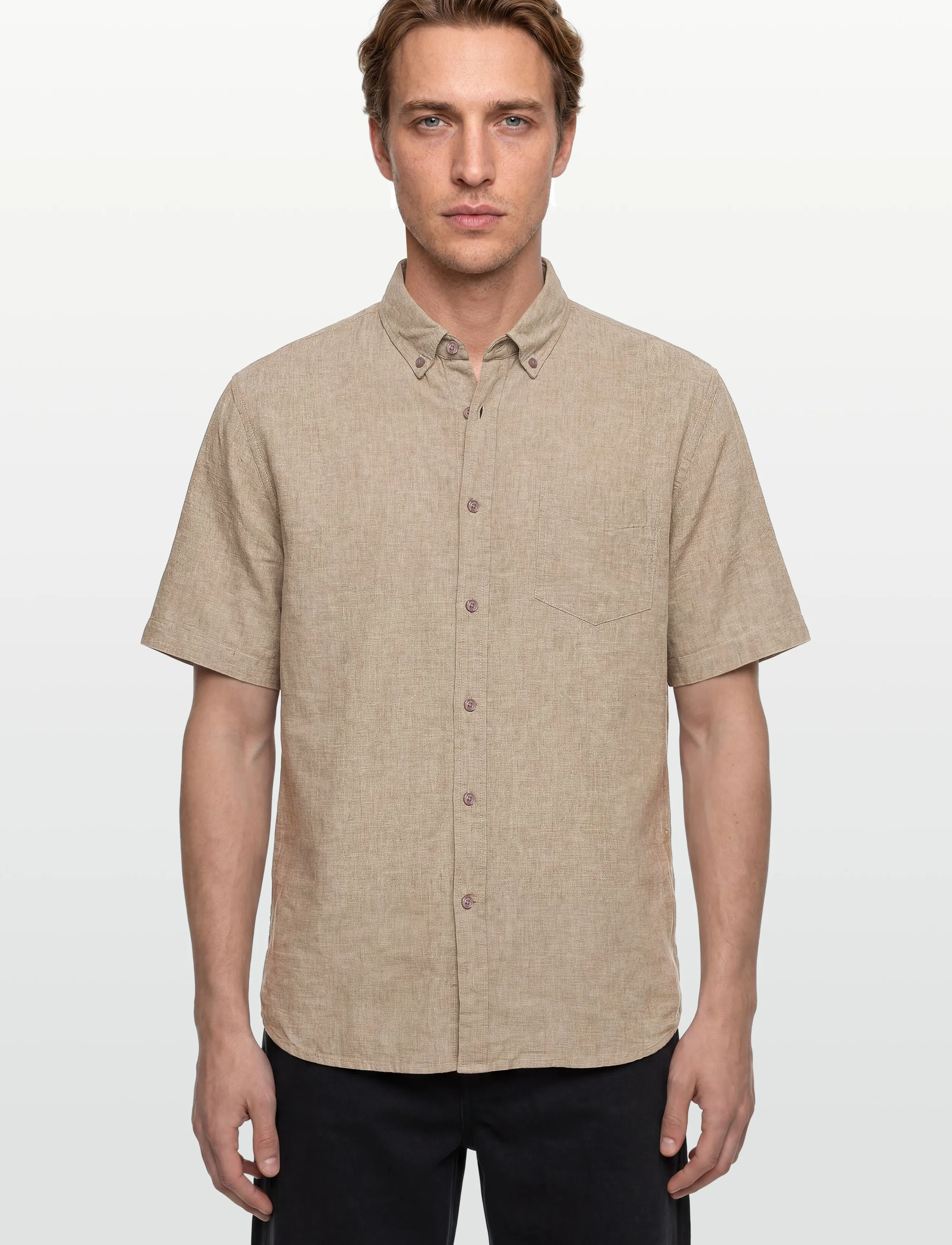 Signal - THERKELSI LINEN/COTTON - hørskjorter - brown otter - 3